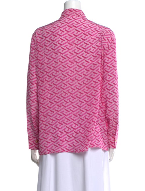 Versace Silk Printed Button-Up Top