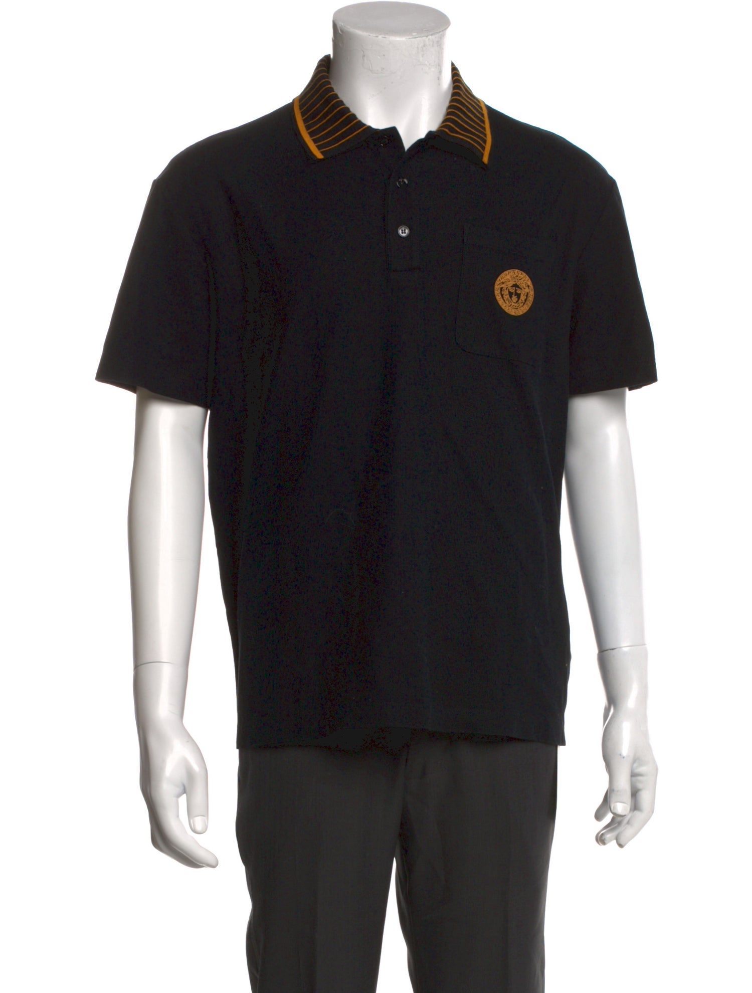 Versace Graphic Print Crew Neck Polo Shirt