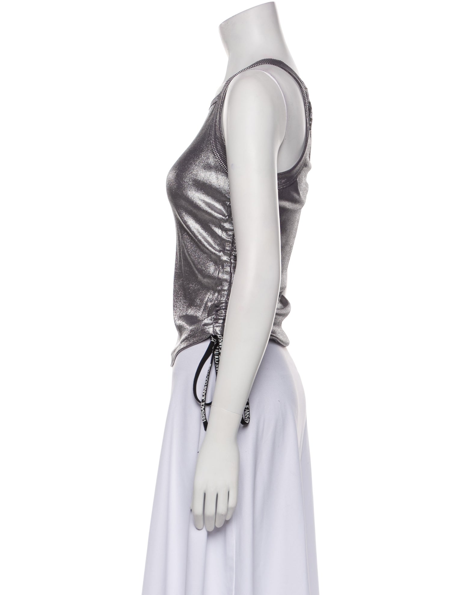 Versace Jeans Couture Square Neckline Sleeveless Crop Top