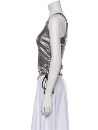 Versace Jeans Couture Square Neckline Sleeveless Crop Top