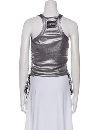 Versace Jeans Couture Square Neckline Sleeveless Crop Top