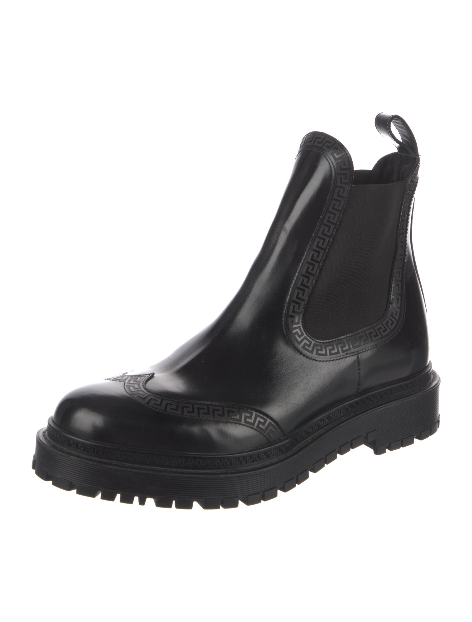 Versace Leather Chelsea Boots