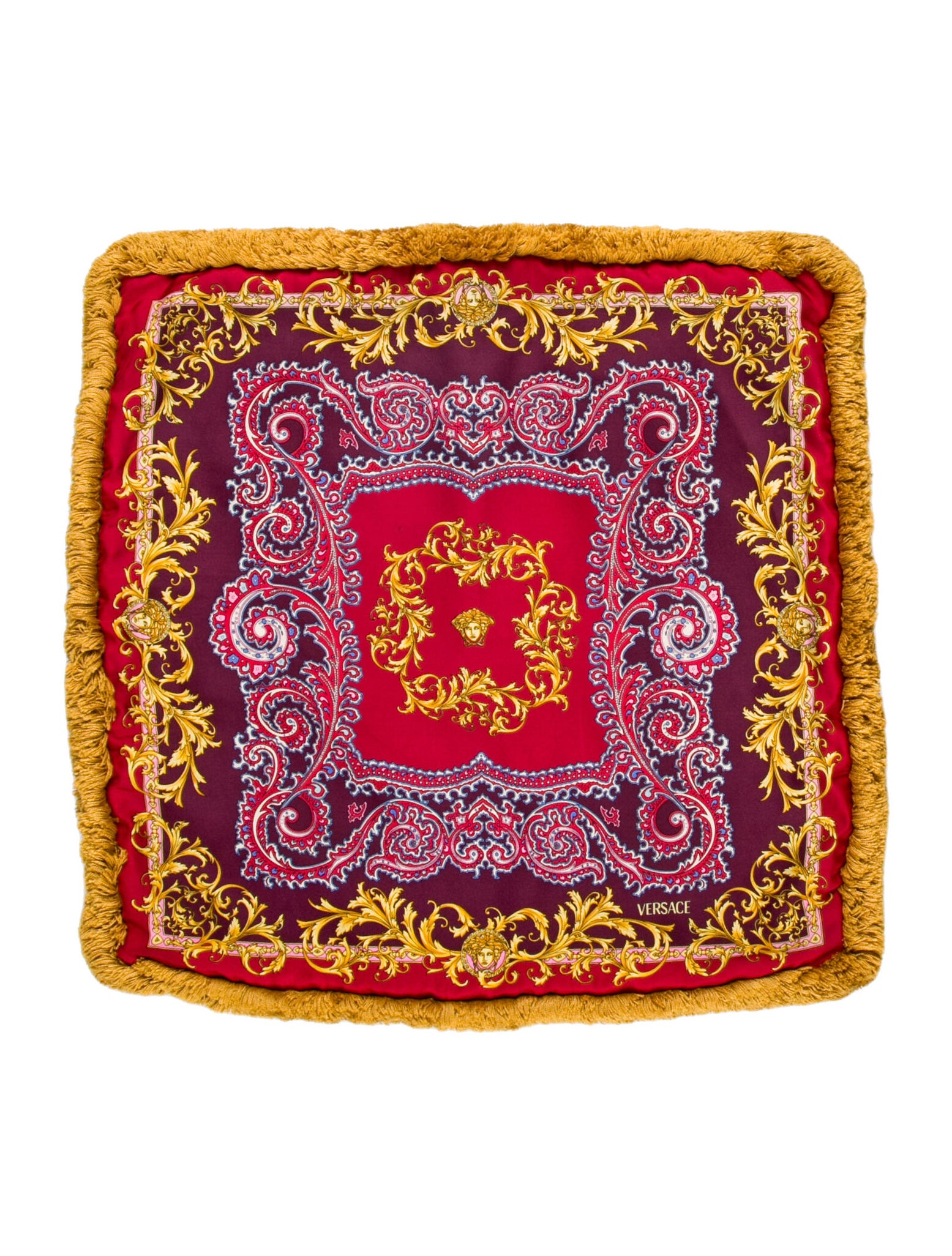 Versace Silk & Velvet Baroque Throw Pillow Cover