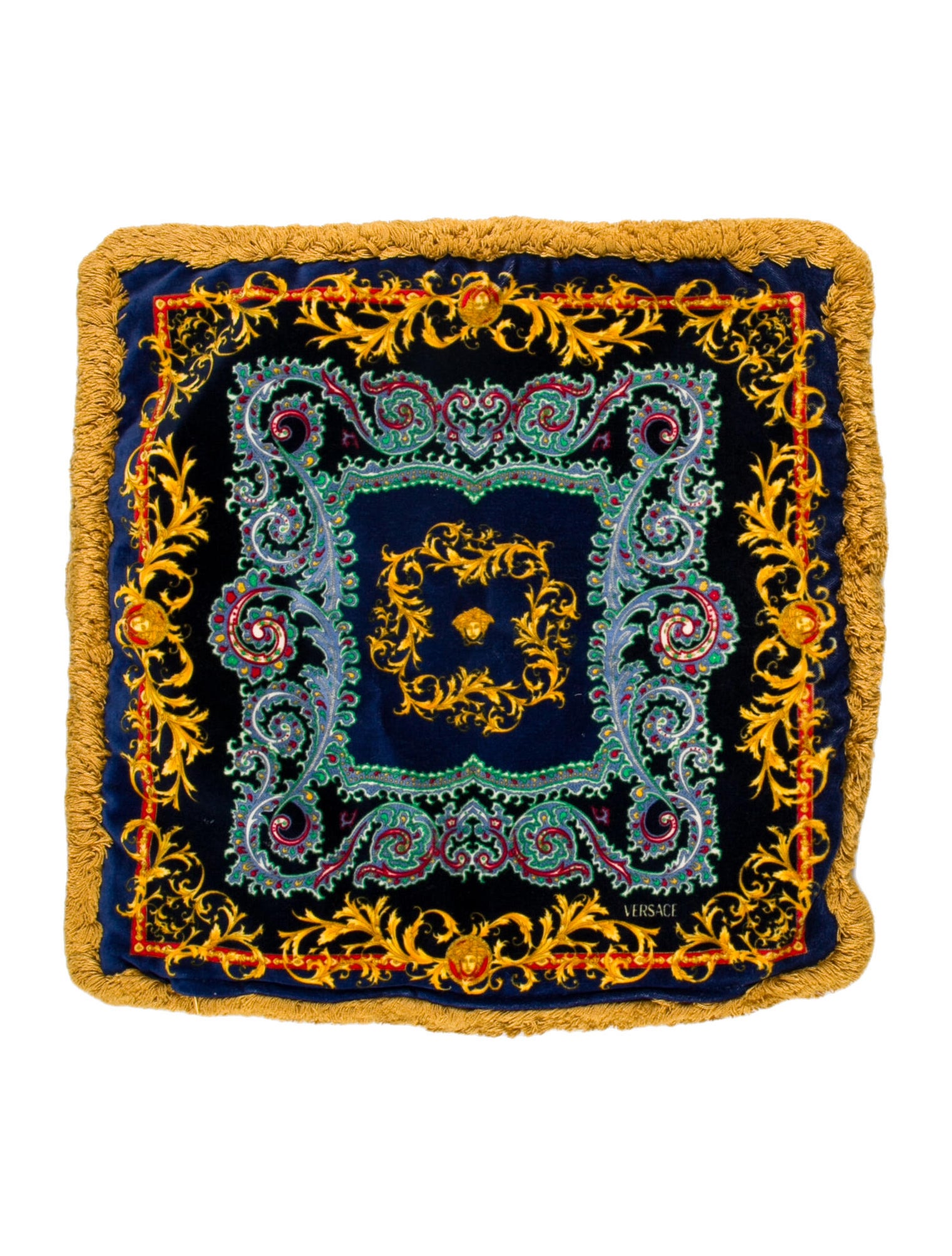 Versace Silk & Velvet Baroque Throw Pillow Cover