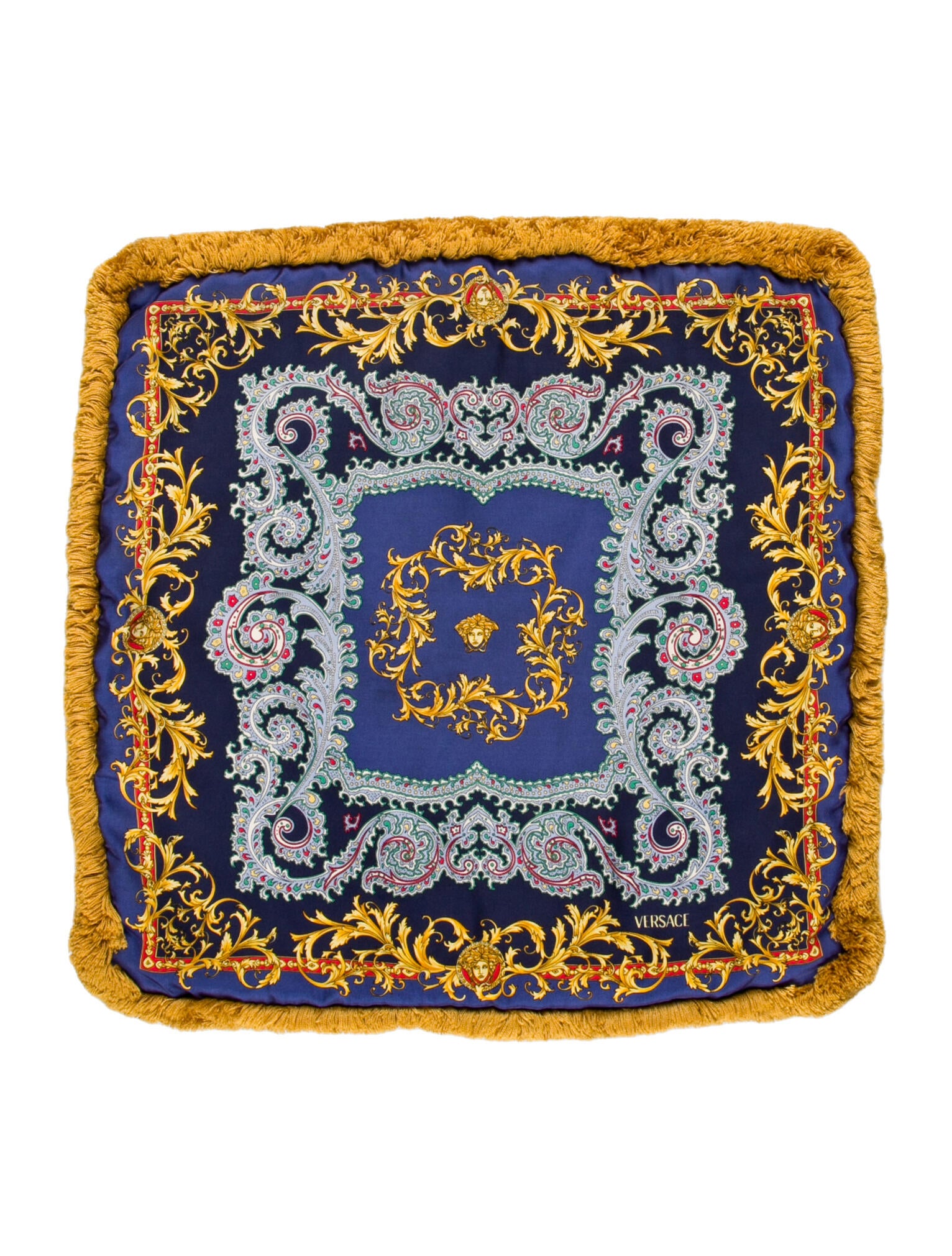 Versace Silk & Velvet Baroque Throw Pillow Cover