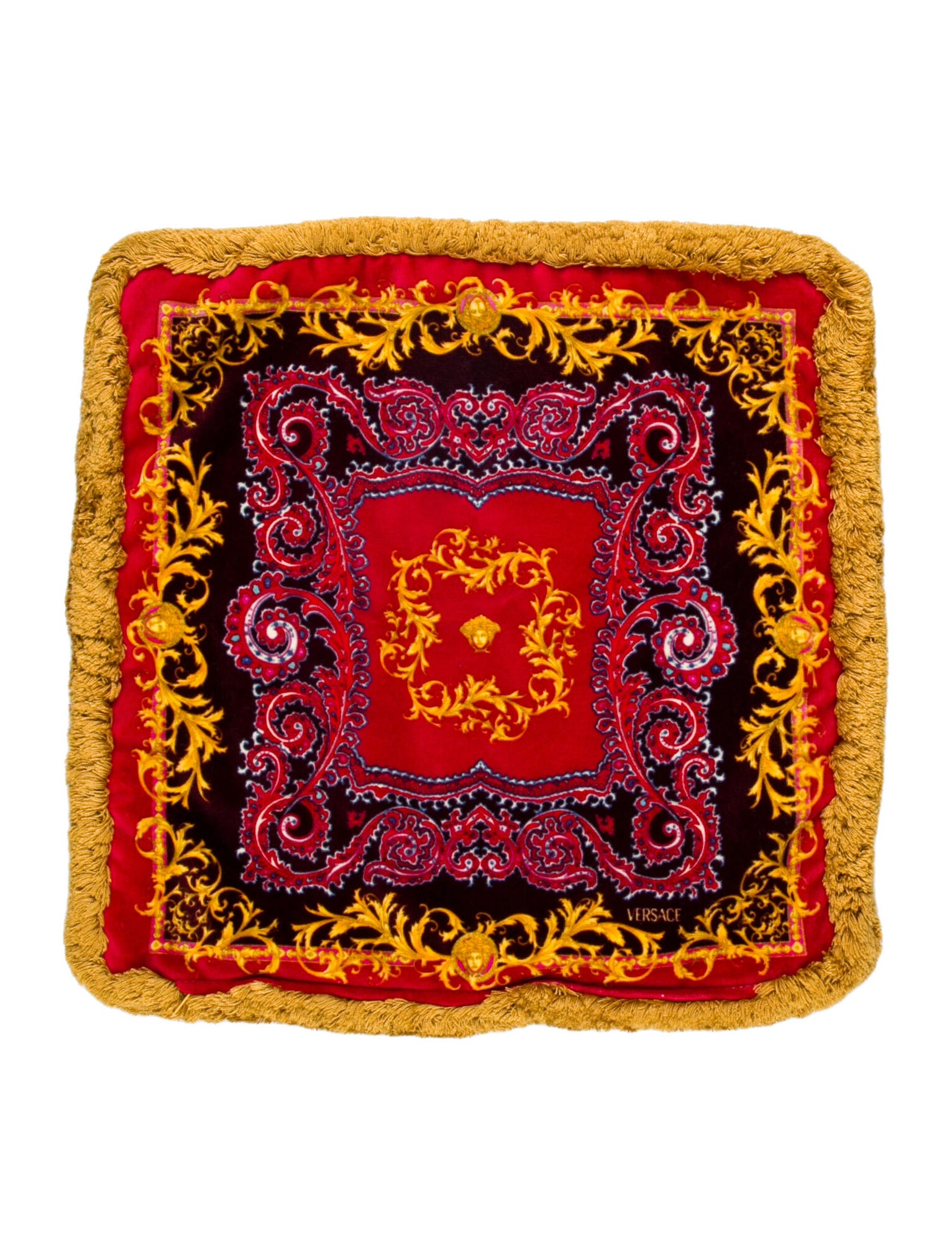 Versace Silk & Velvet Baroque Throw Pillow Cover
