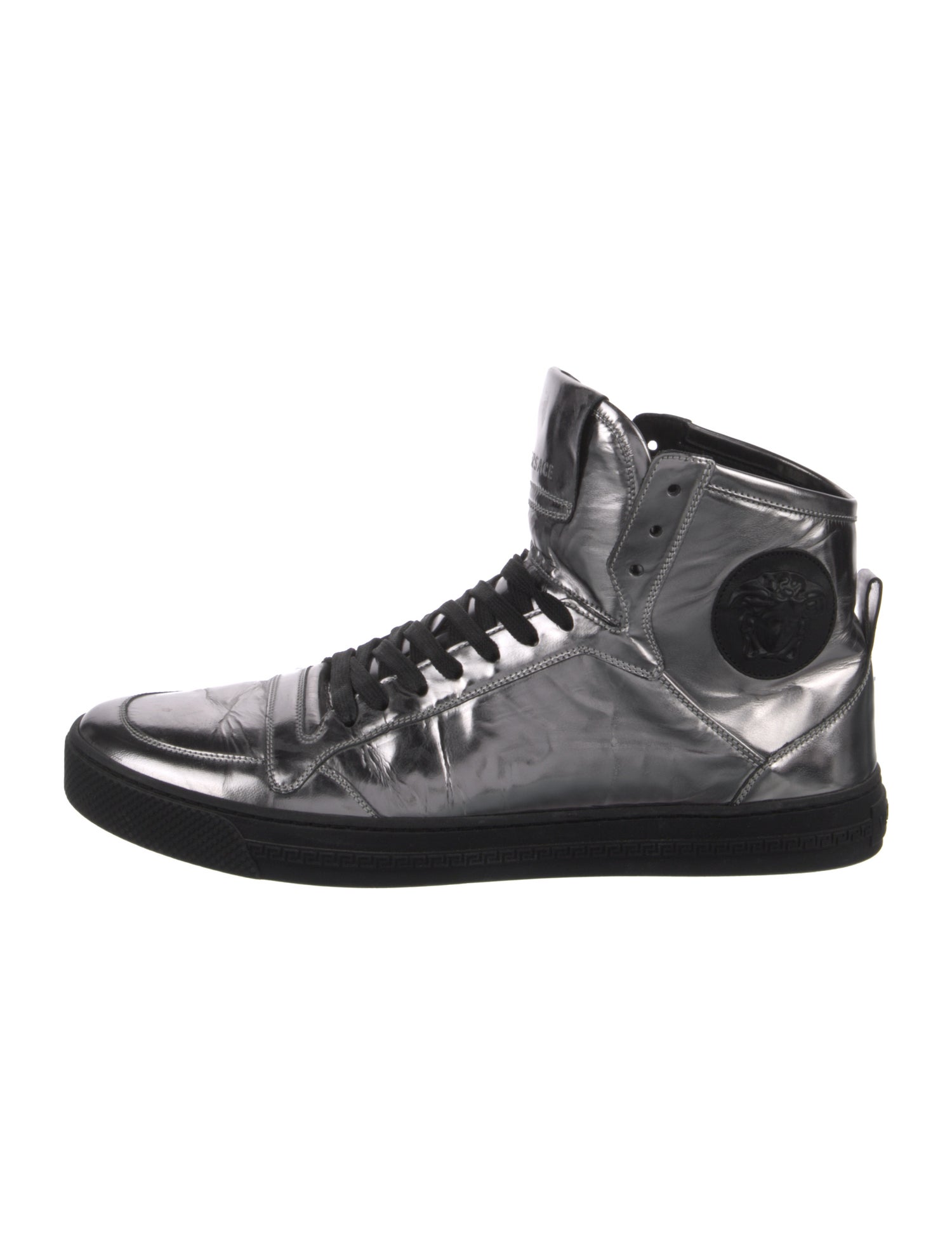 Versace Medusa Insignia Patent Leather Sneakers