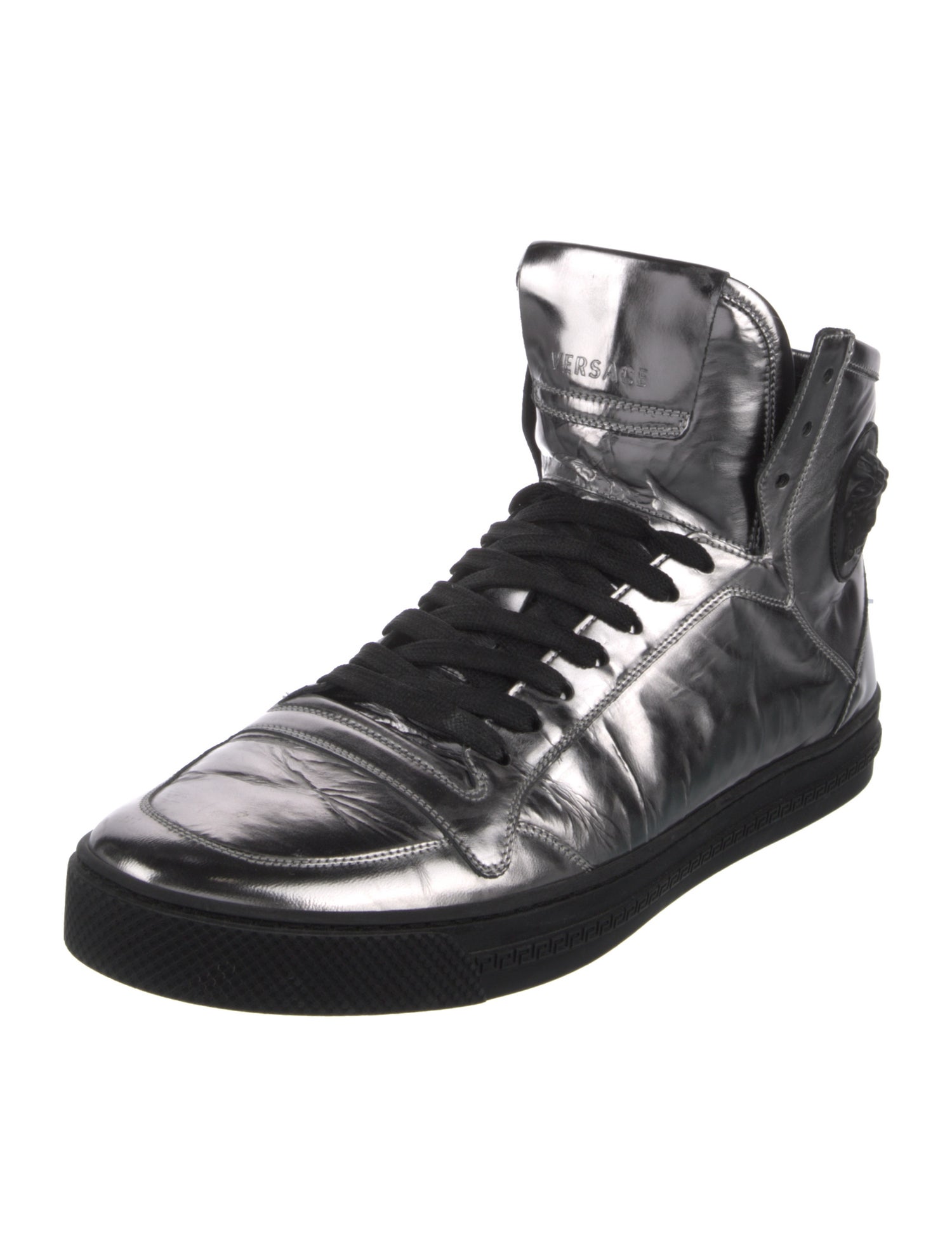 Versace Medusa Insignia Patent Leather Sneakers