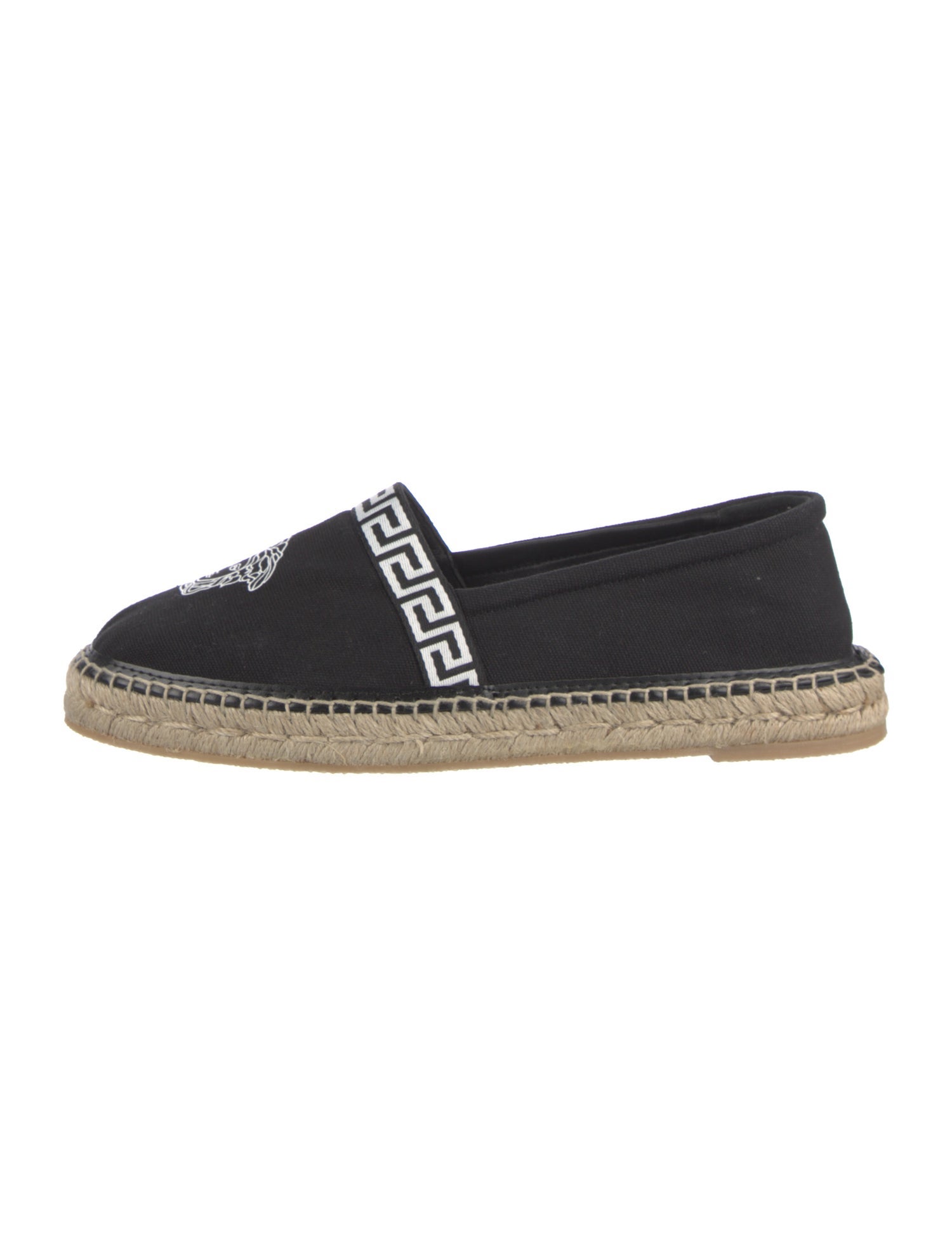 Versace Canvas Whipstitch Trim Loafers