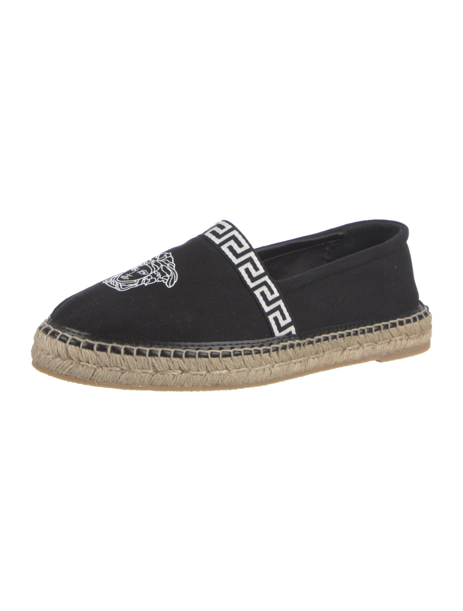 Versace Canvas Whipstitch Trim Loafers