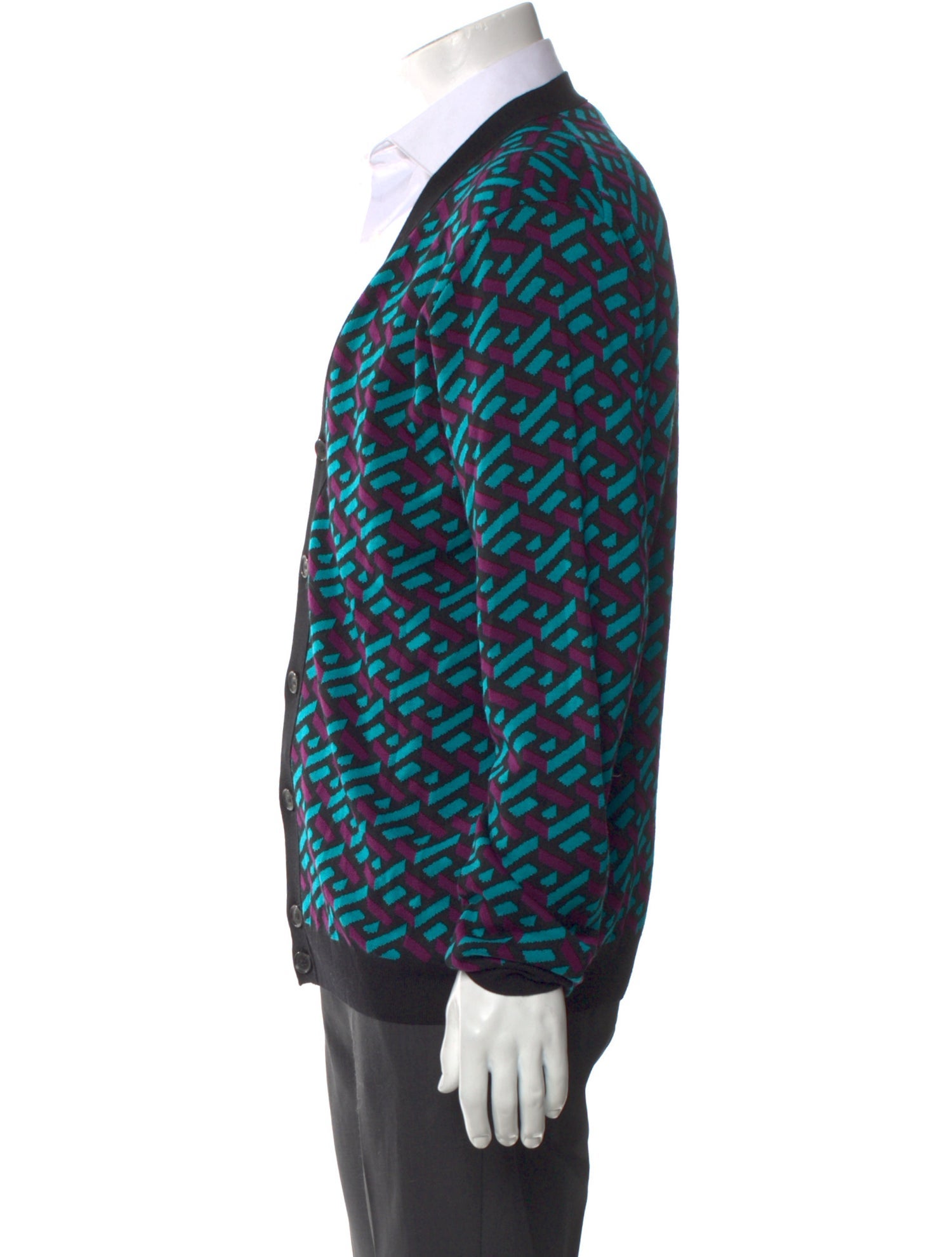 Versace Wool Printed Cardigan