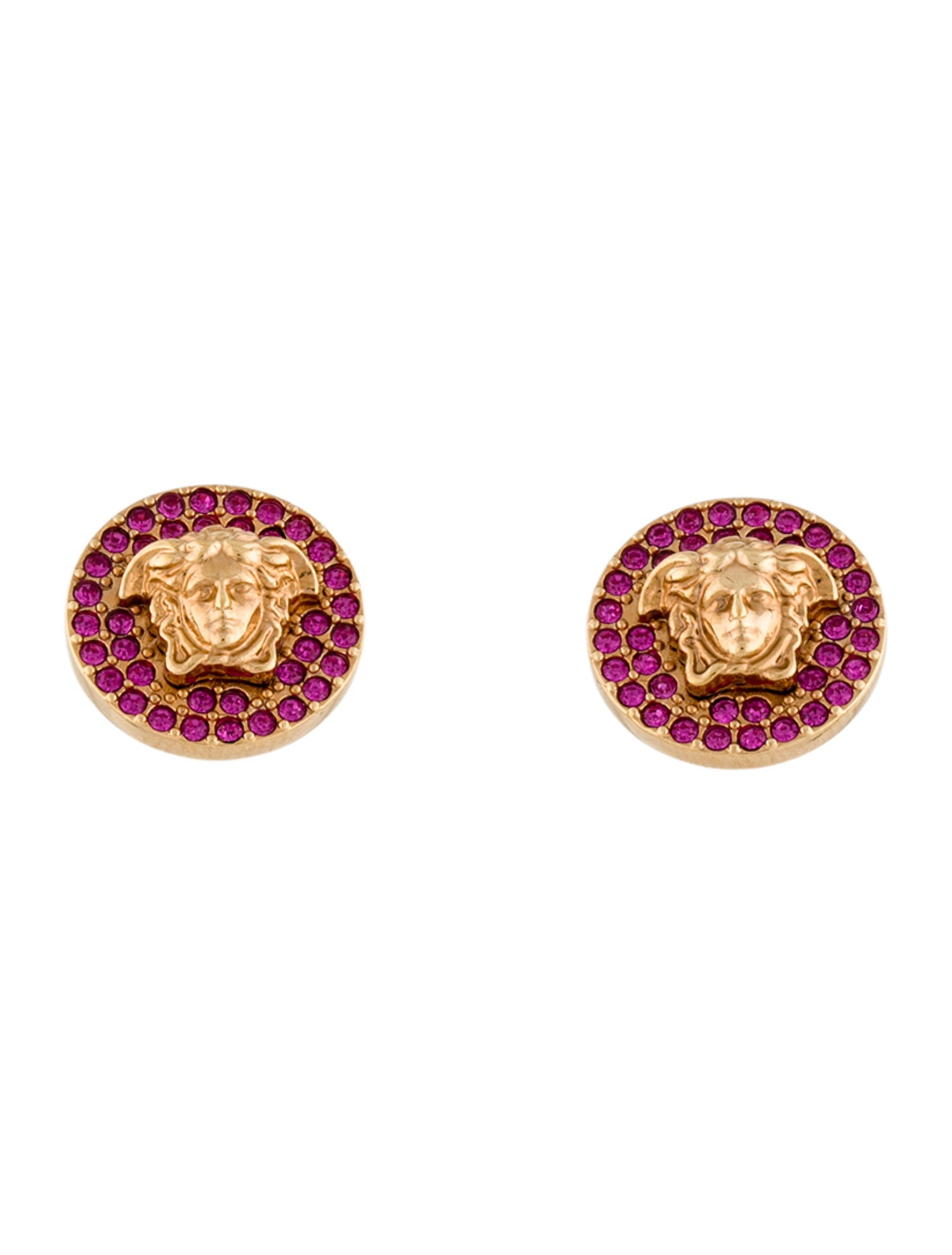 Versace Crystal Medusa Stud Earrings