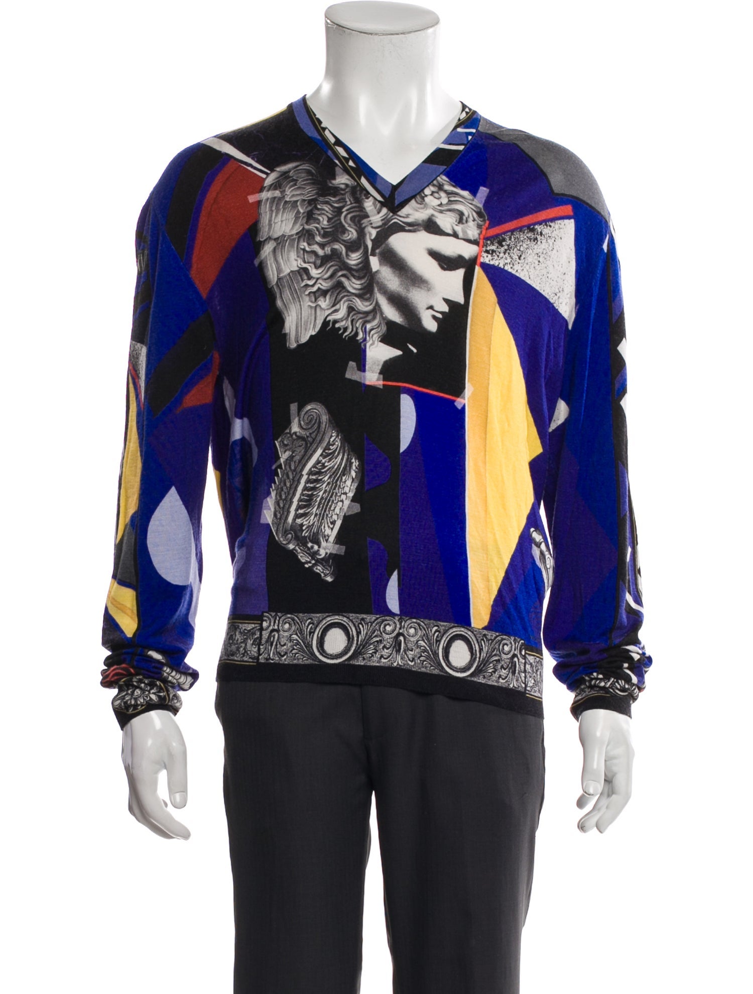 Versace Wool Printed Pullover