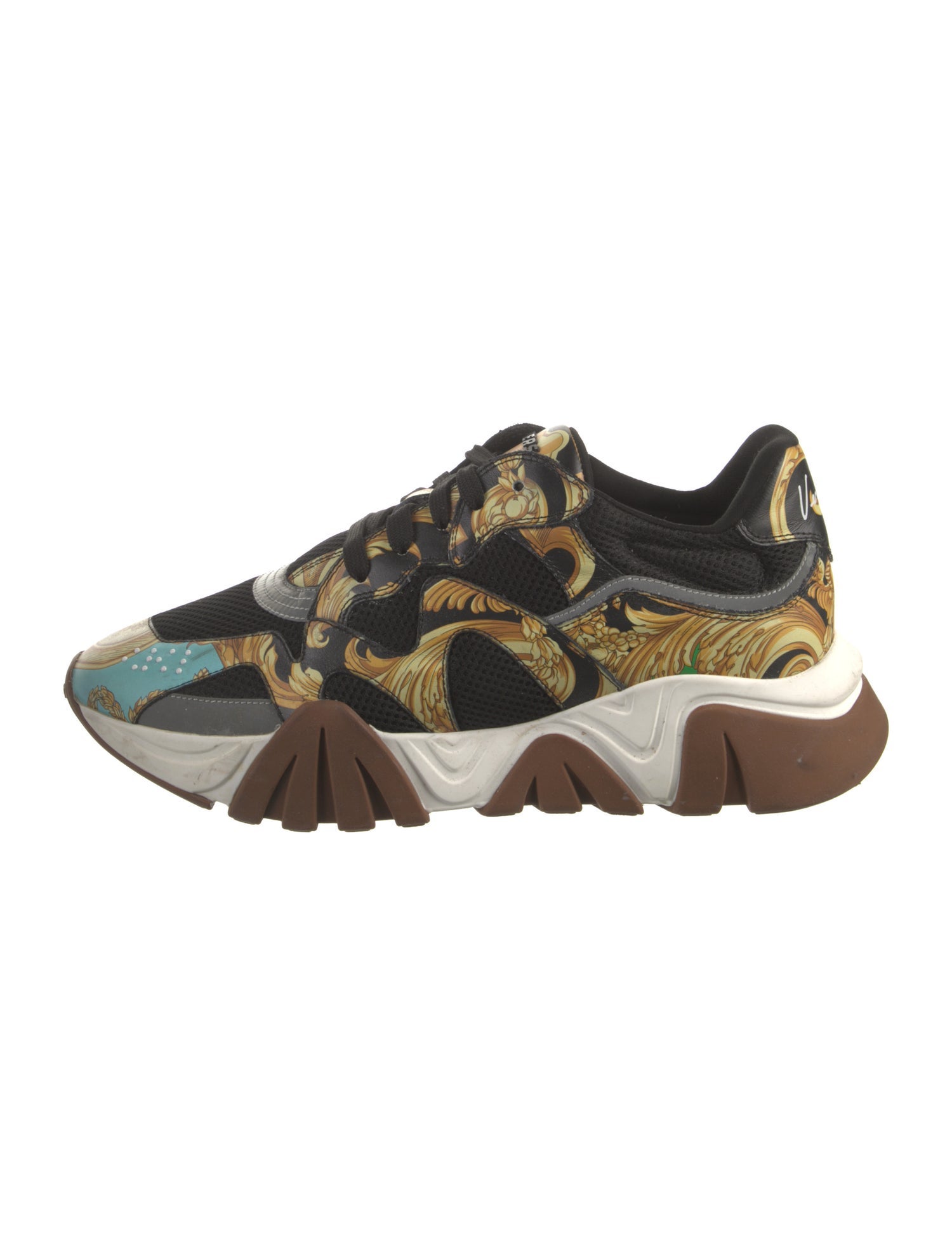Versace Barocco Print Mesh Athletic Sneakers