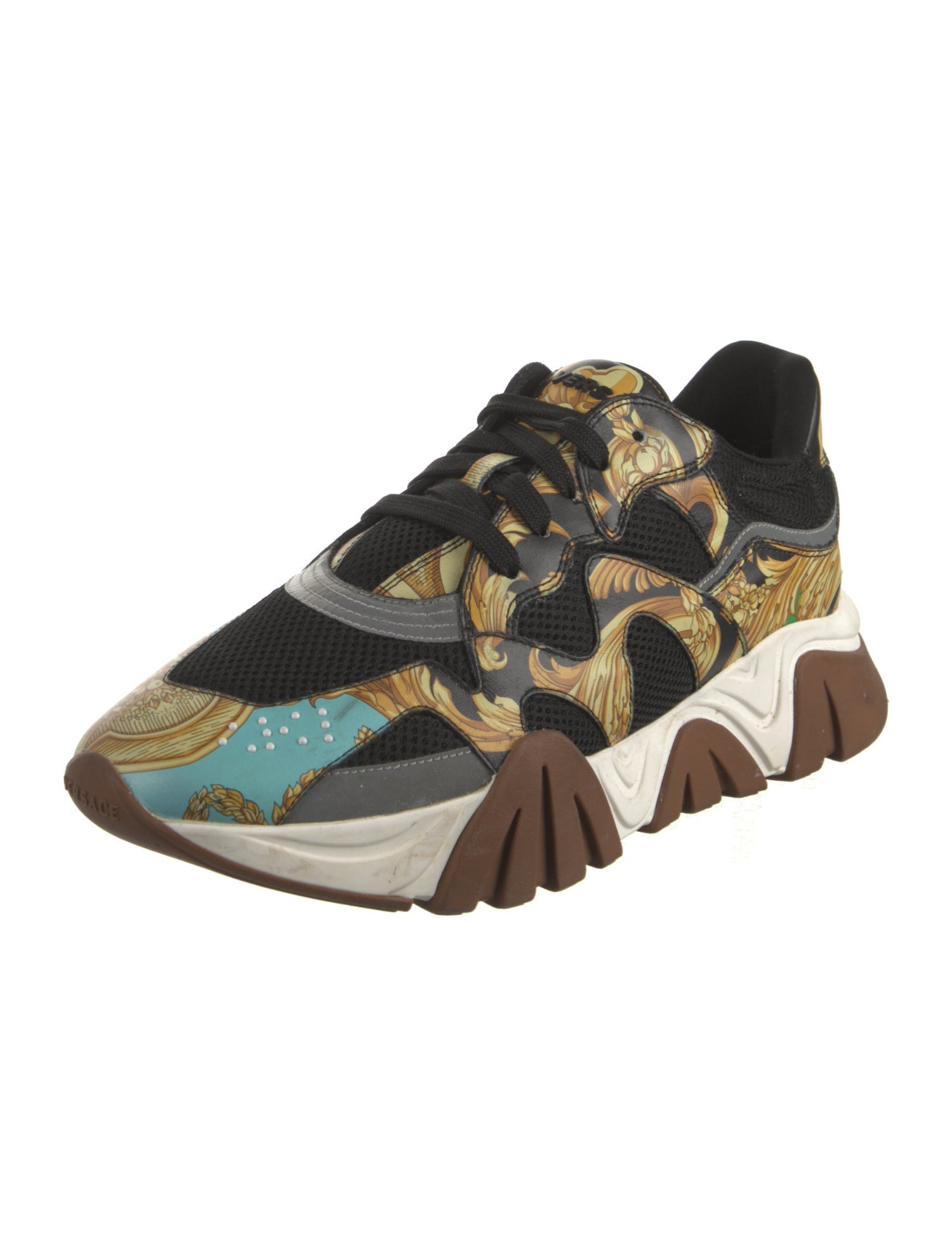 Versace Barocco Print Mesh Athletic Sneakers