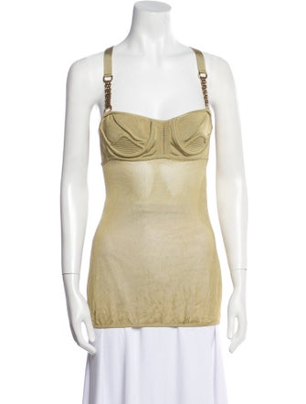 Versace Square Neckline Sleeveless Top