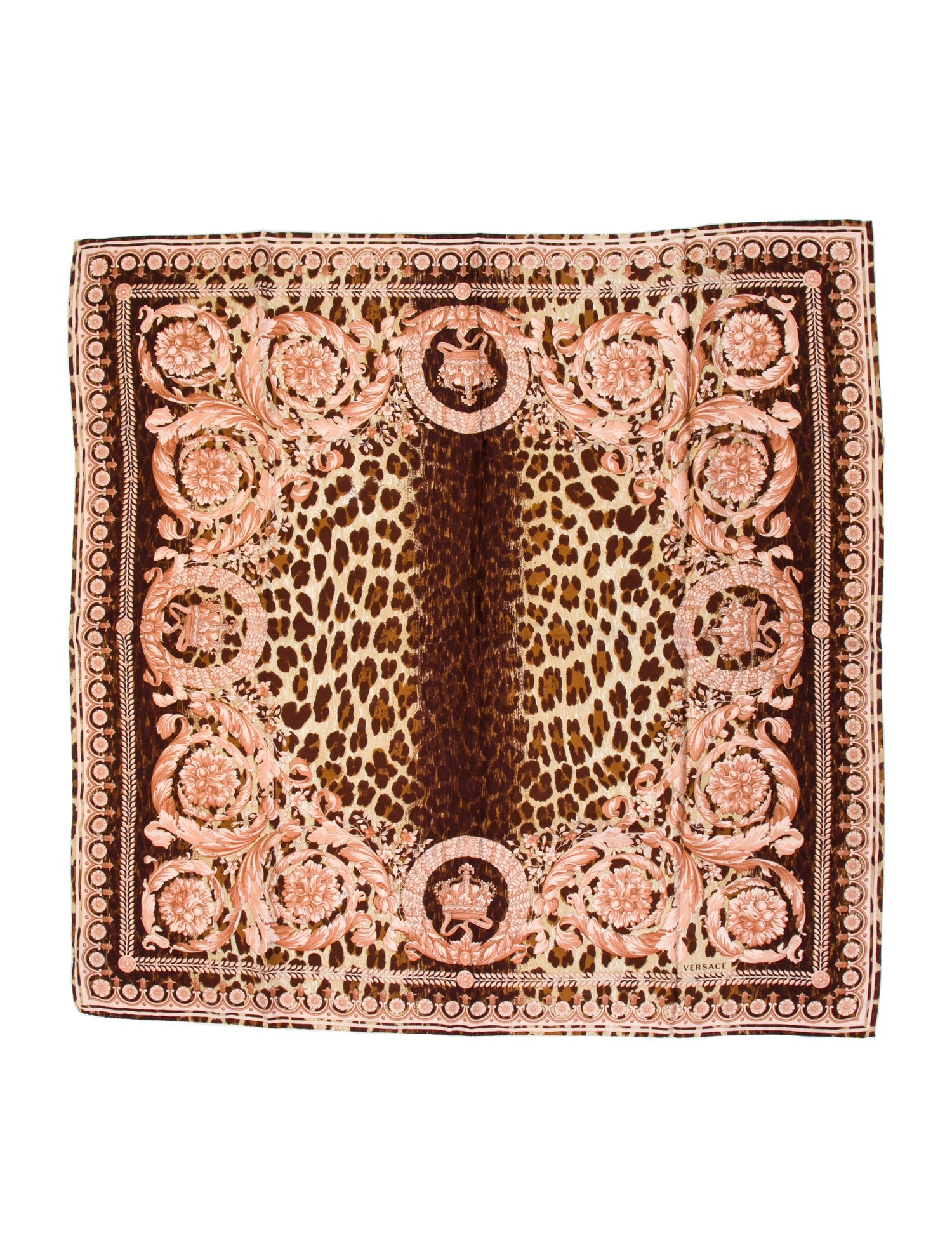 Versace Silk Animal Print Scarf