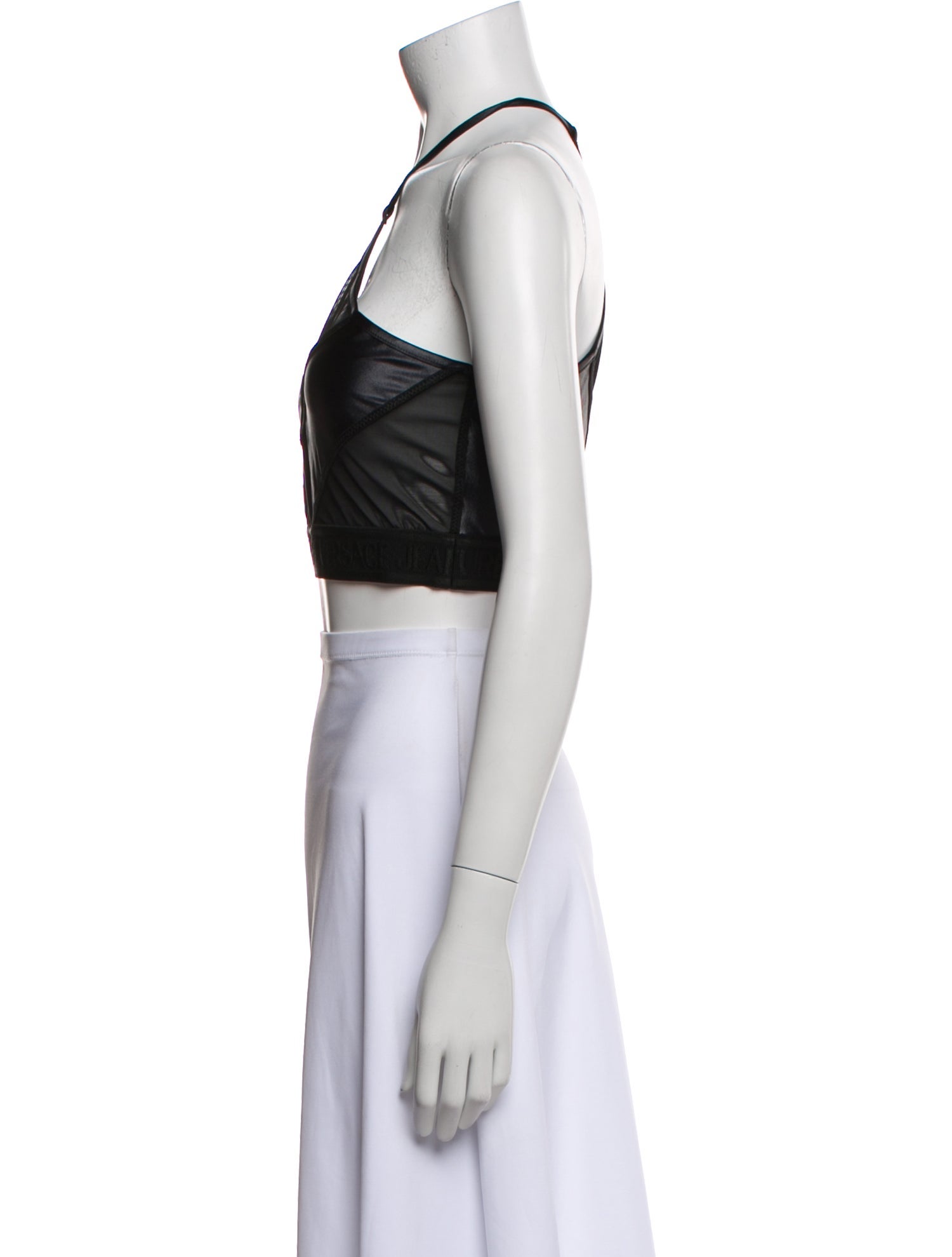Versace Jeans Couture Halterneck Sleeveless Crop Top