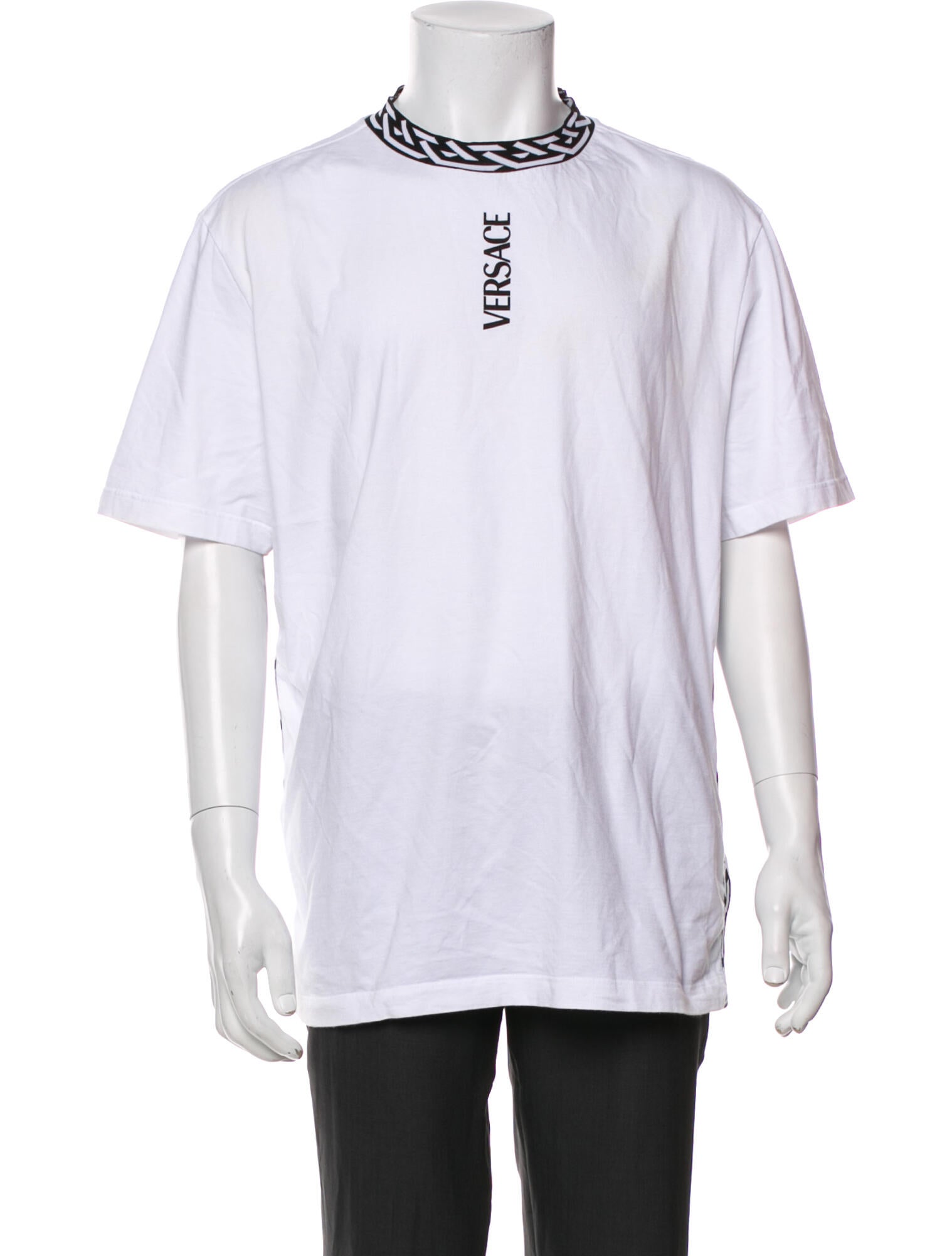 Versace Graphic Print Mock Neck T-Shirt