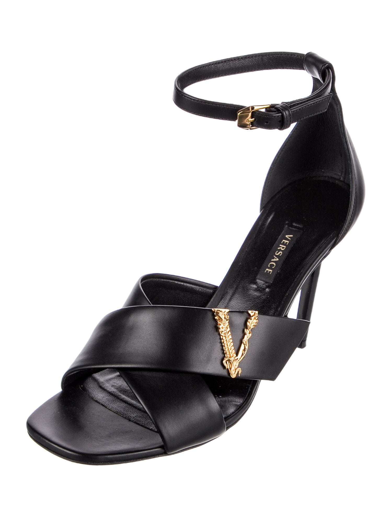 Versace Medusa Insignia Leather Sandals