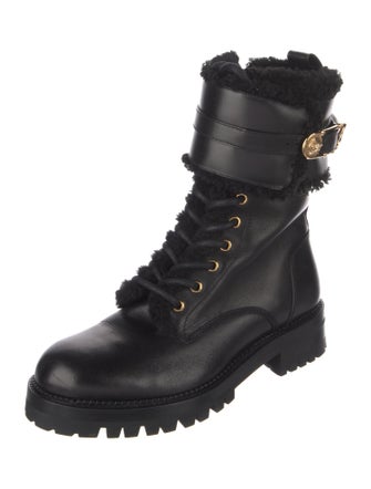 Versace Leather Combat Boots