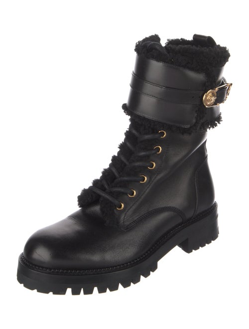 Versace Leather Combat Boots