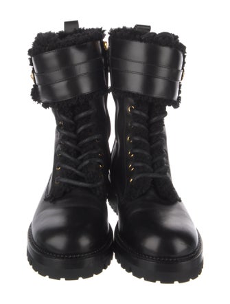 Versace Leather Combat Boots