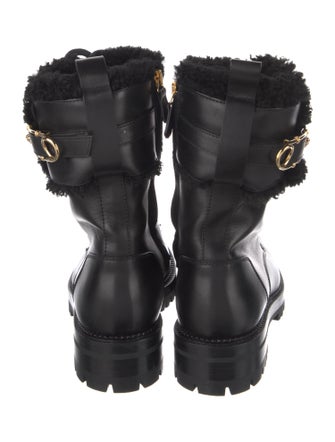 Versace Leather Combat Boots