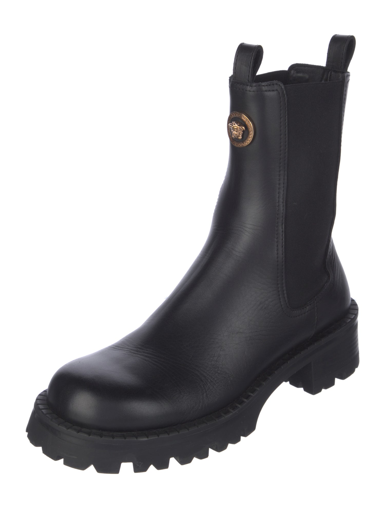 Versace Leather Chelsea Boots
