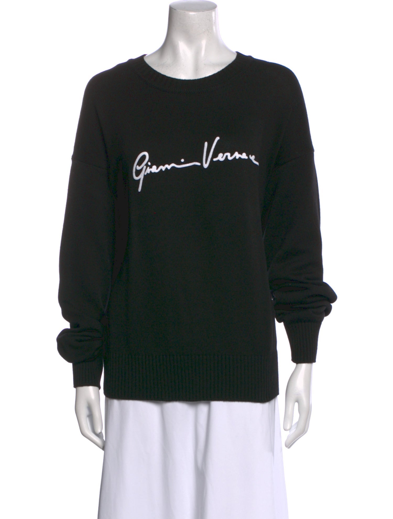 Versace Graphic Print Scoop Neck Sweater