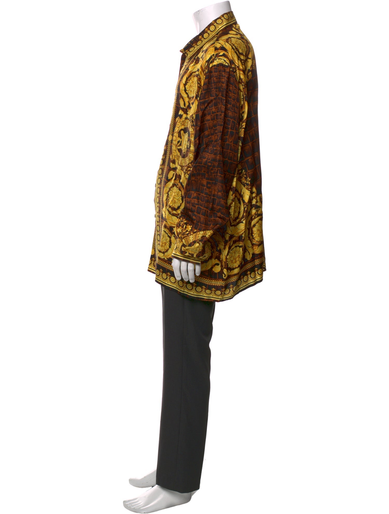 Versace Barocco Print Silk Shirt