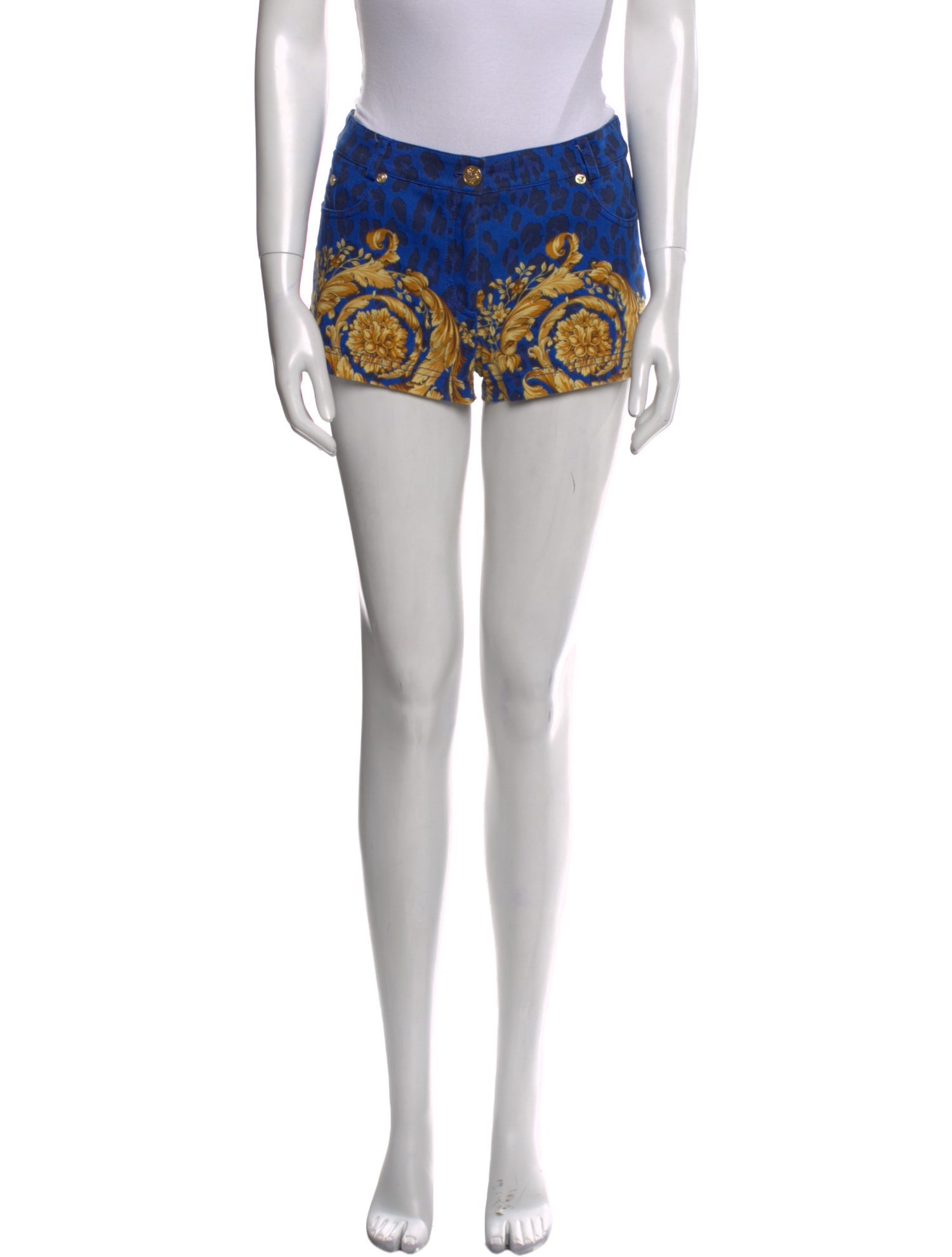 Versace Floral Print Mini Shorts