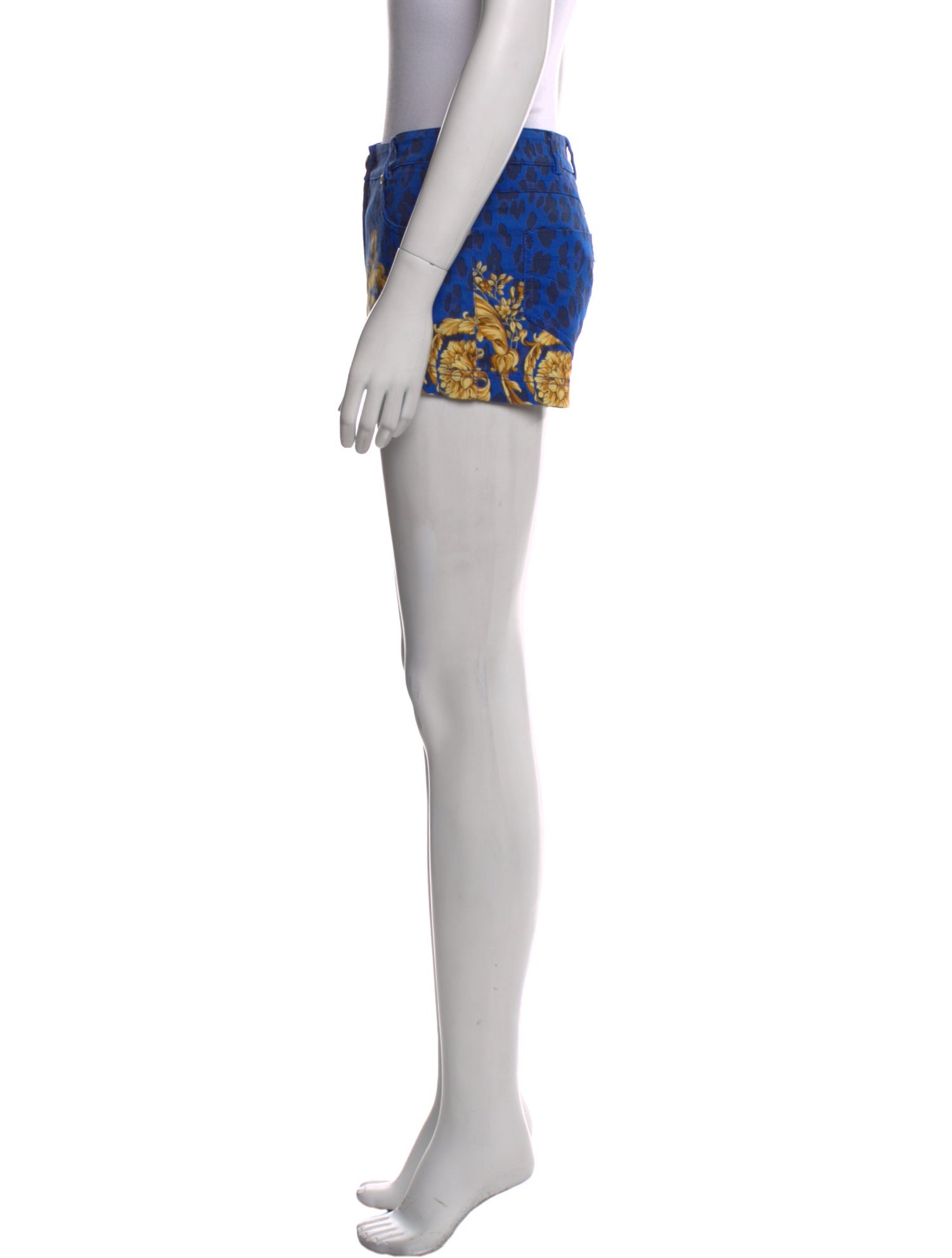 Versace Floral Print Mini Shorts
