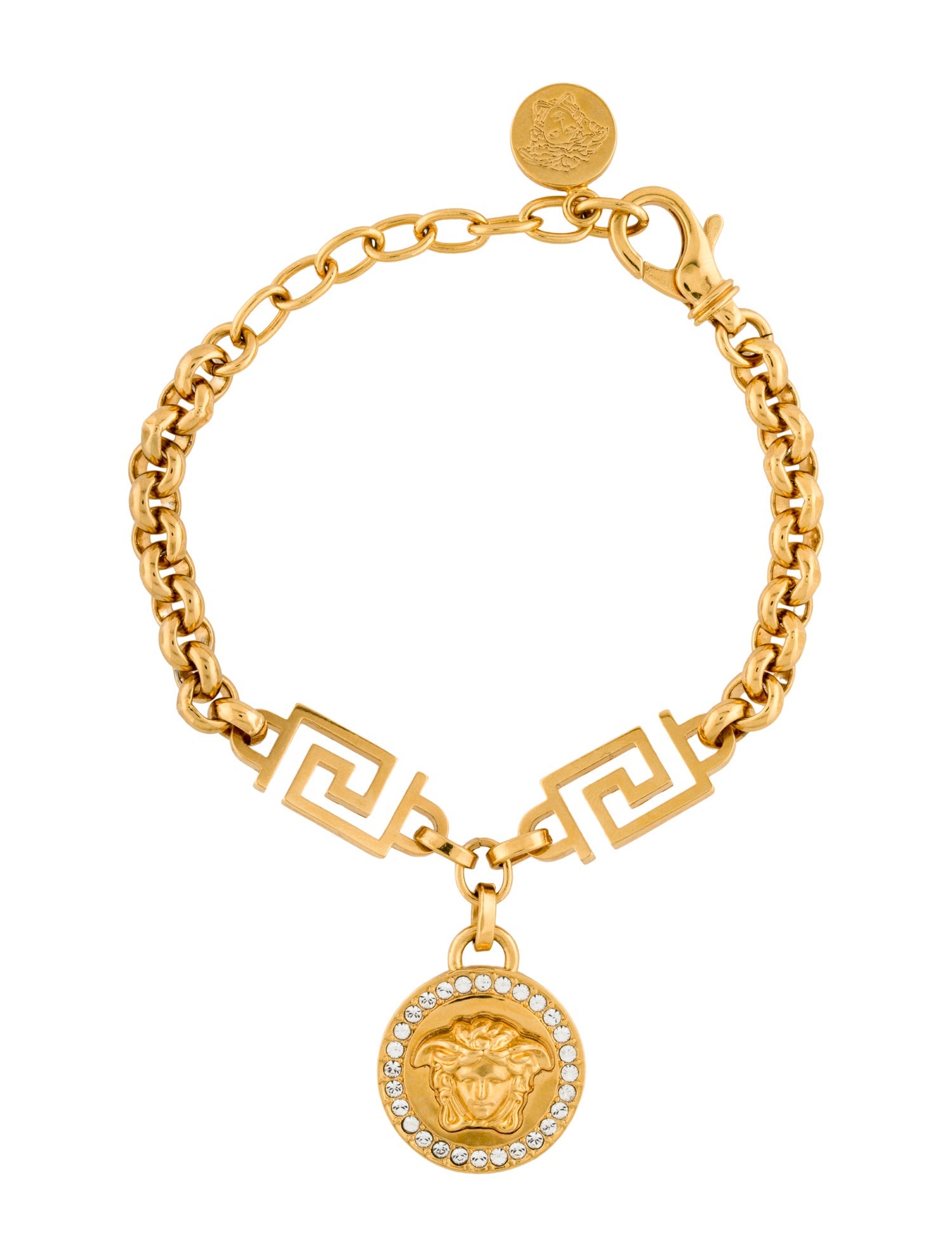 Versace Crystal La Medusa Charm Bracelet