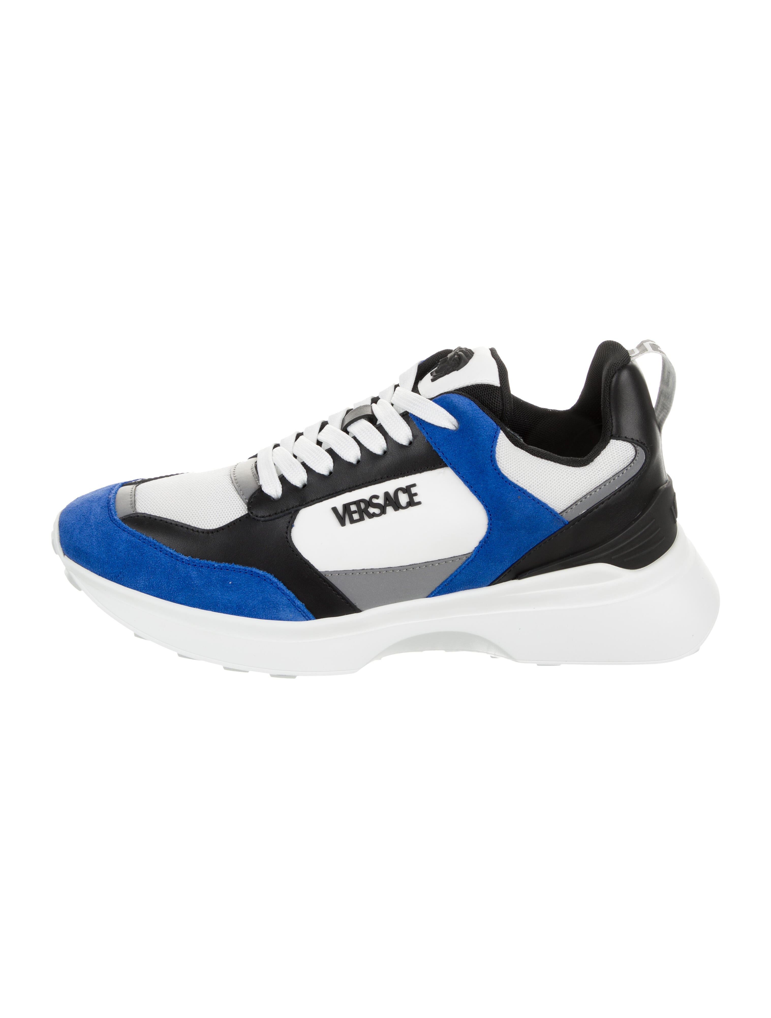 Versace Leather Colorblock Pattern Sneakers w/ Tags