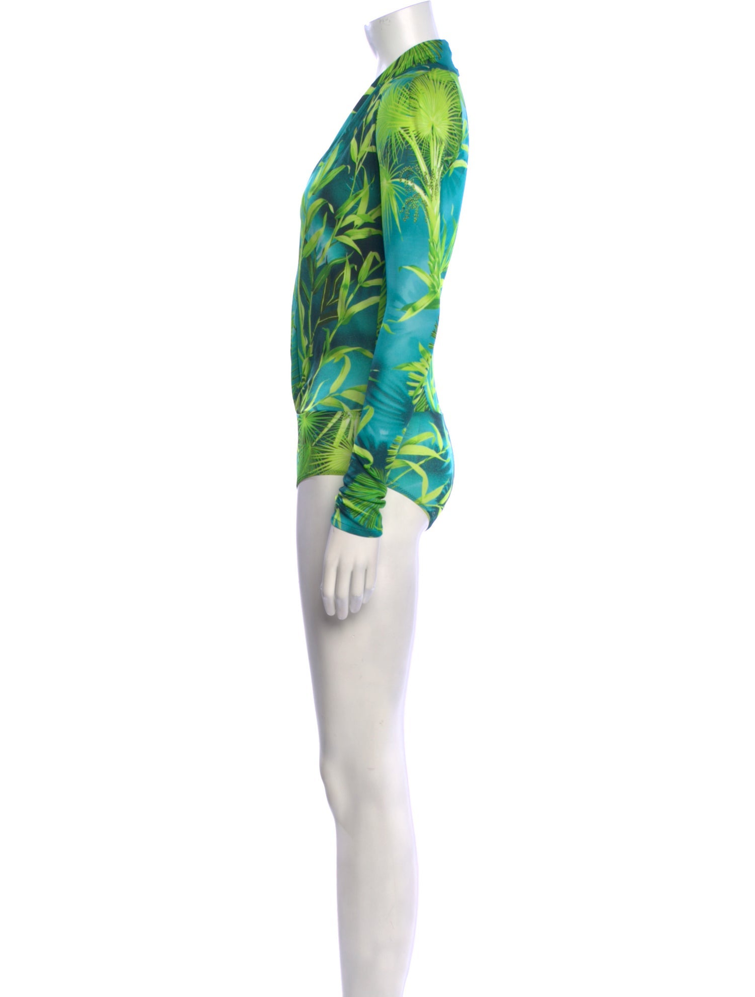 Versace Printed V-Neck Bodysuit