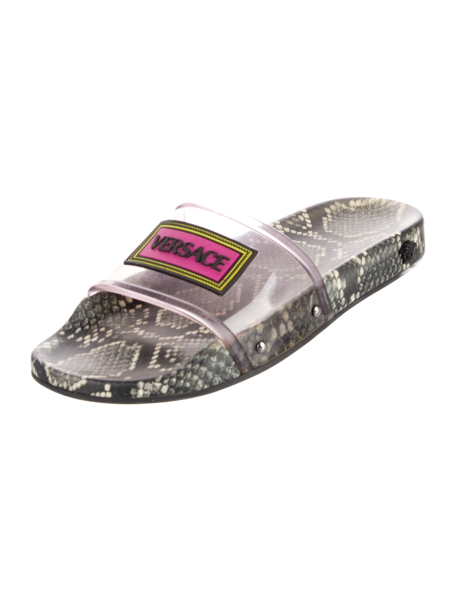 Versace PVC Animal Print Slides