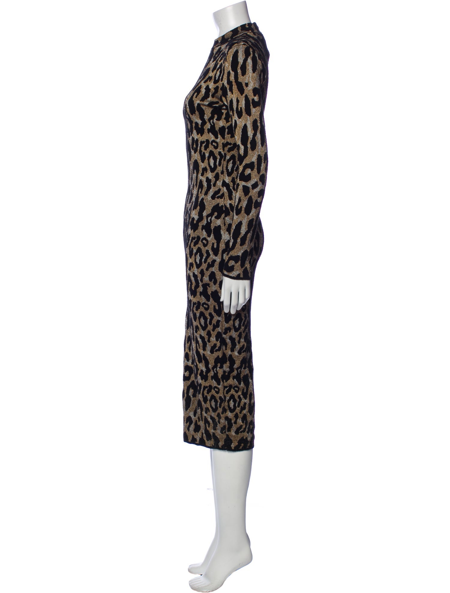 Versace Animal Print Midi Length Dress