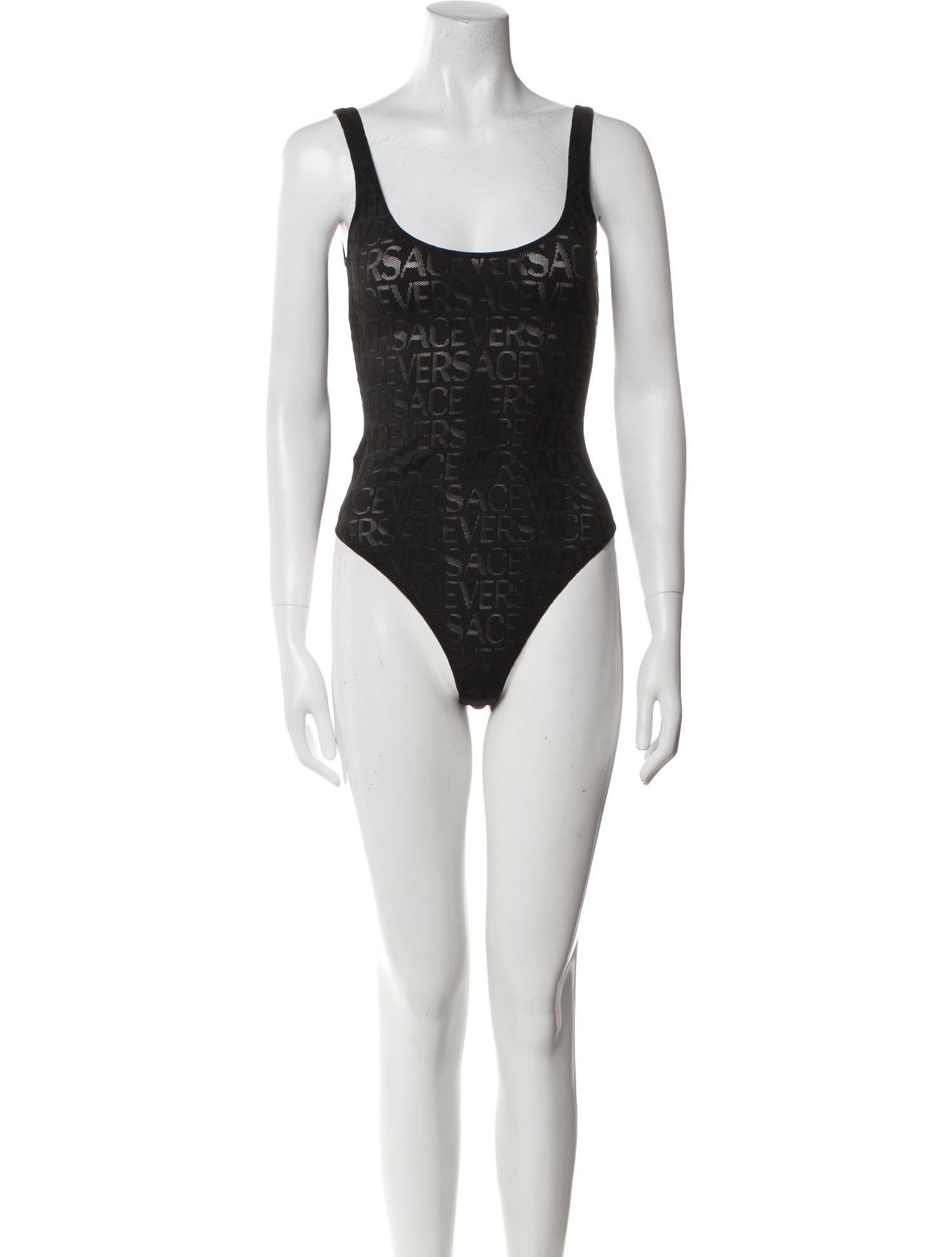 Versace Scoop Neck Sleeveless Bodysuit