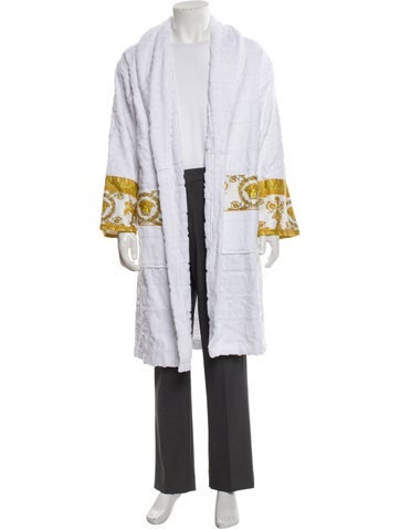 Pre-owned Versace Printed Robe In White