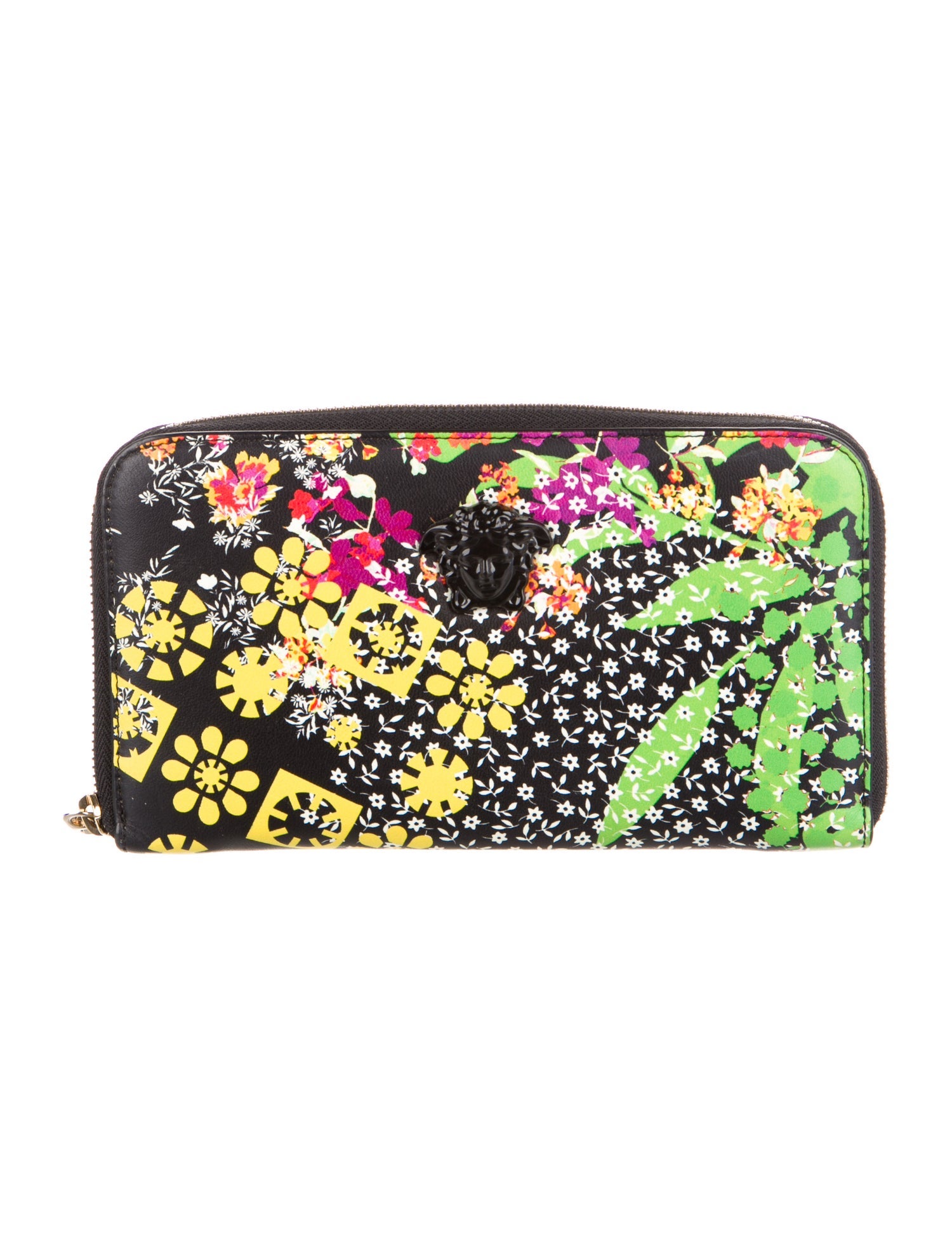 Versace Leather Printed Wristlet