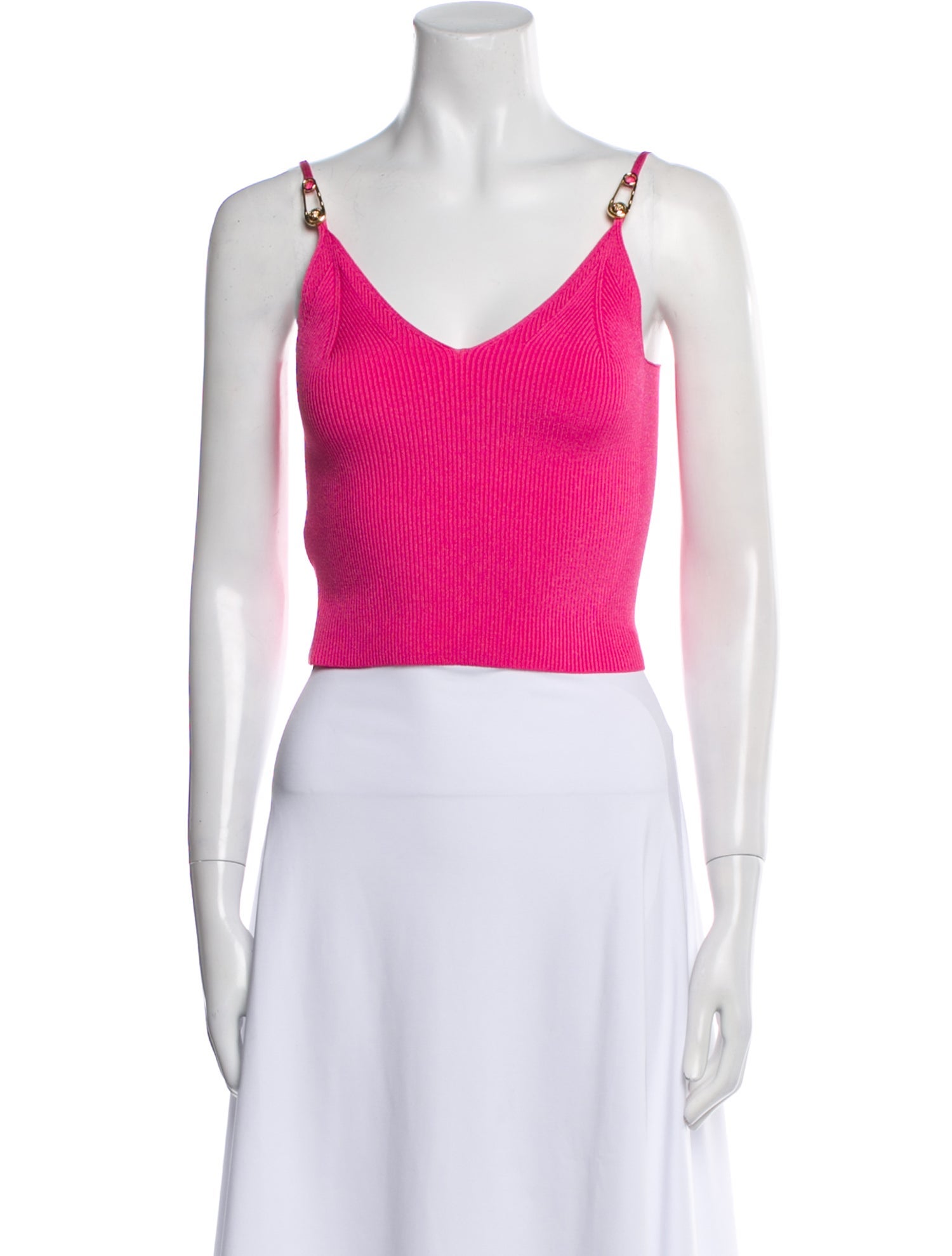 Versace V-Neck Sleeveless Crop Top