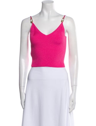 Versace V-Neck Sleeveless Crop Top