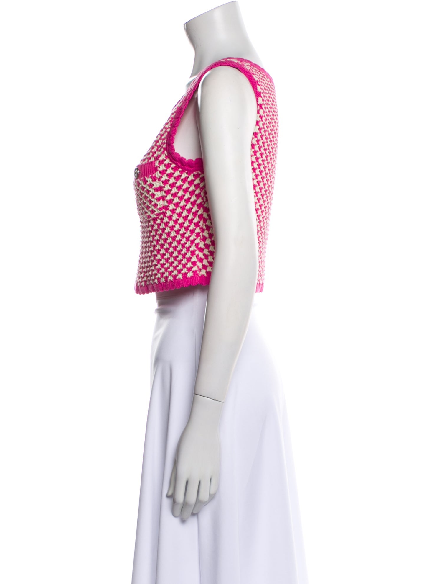 Versace Printed Scoop Neck Crop Top