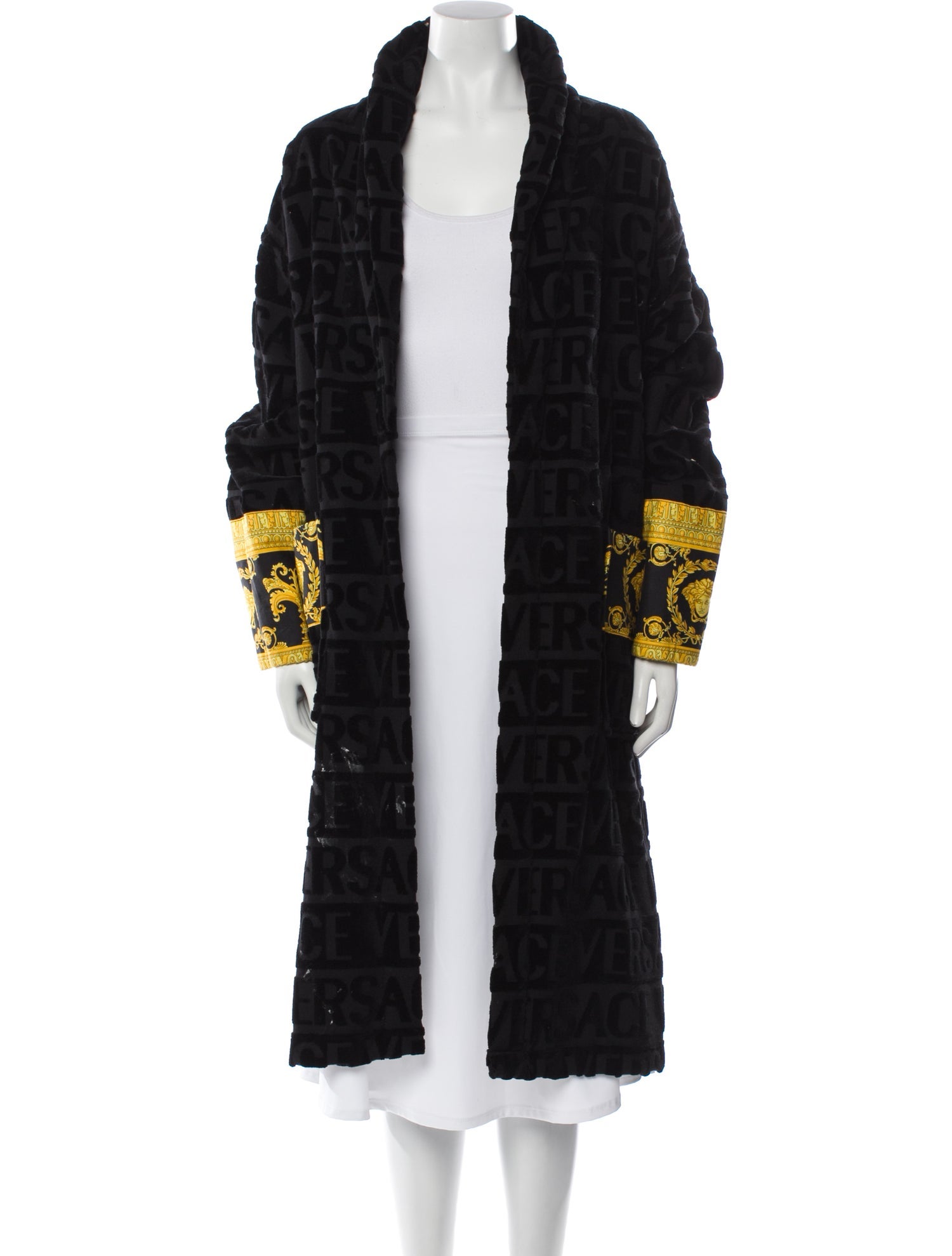 Versace Printed Faux Fur Coat