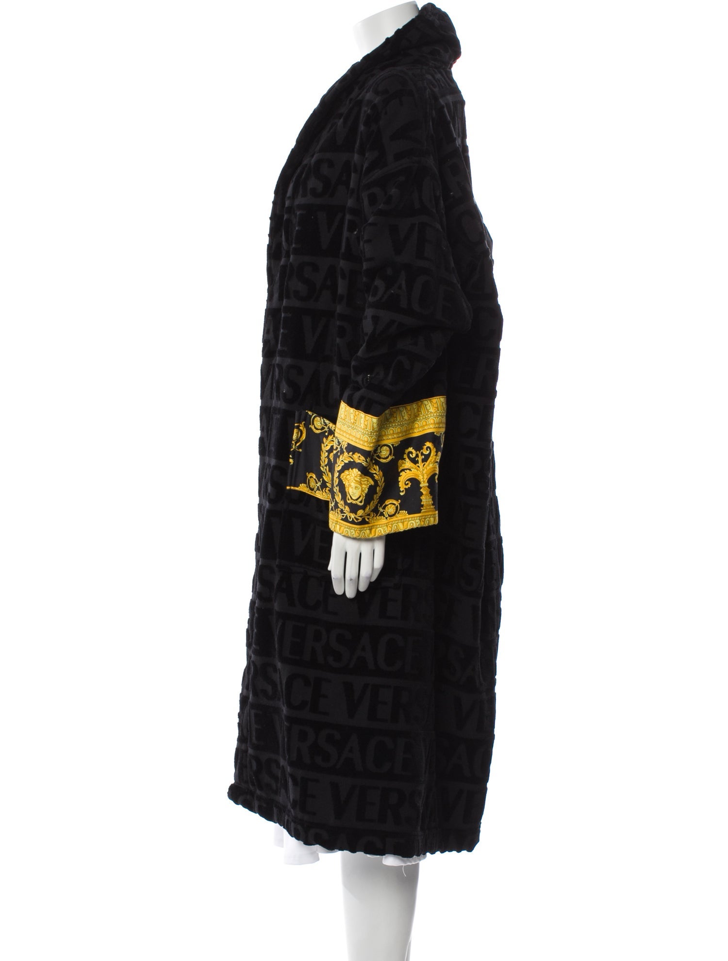 Versace Printed Faux Fur Coat