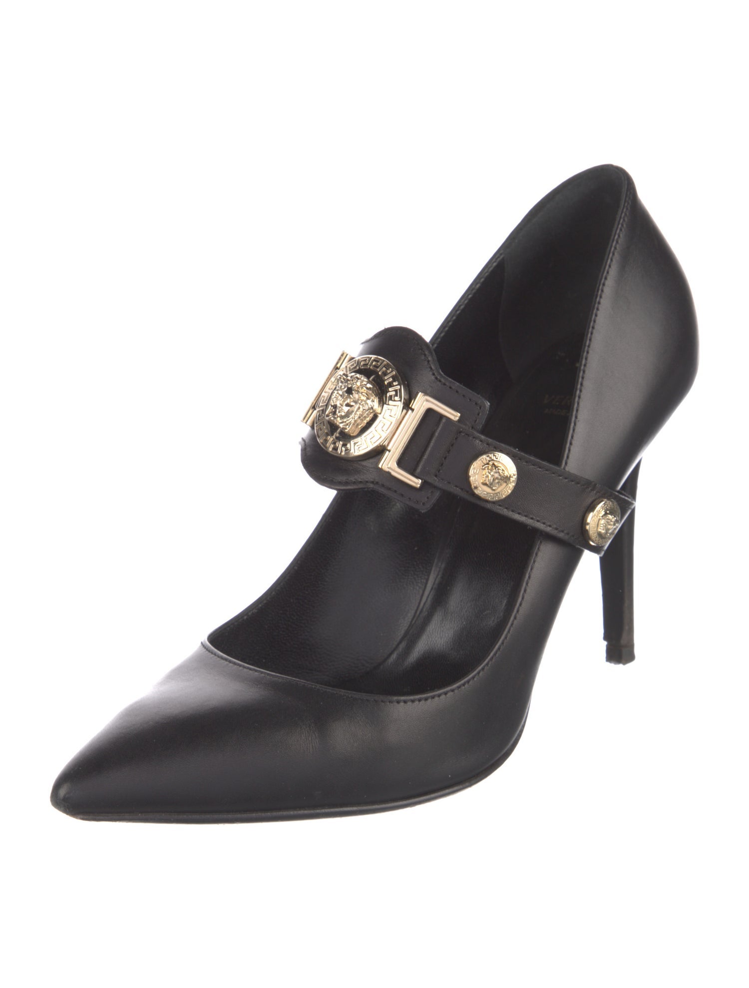 Versace Medusa Insignia Leather Pumps