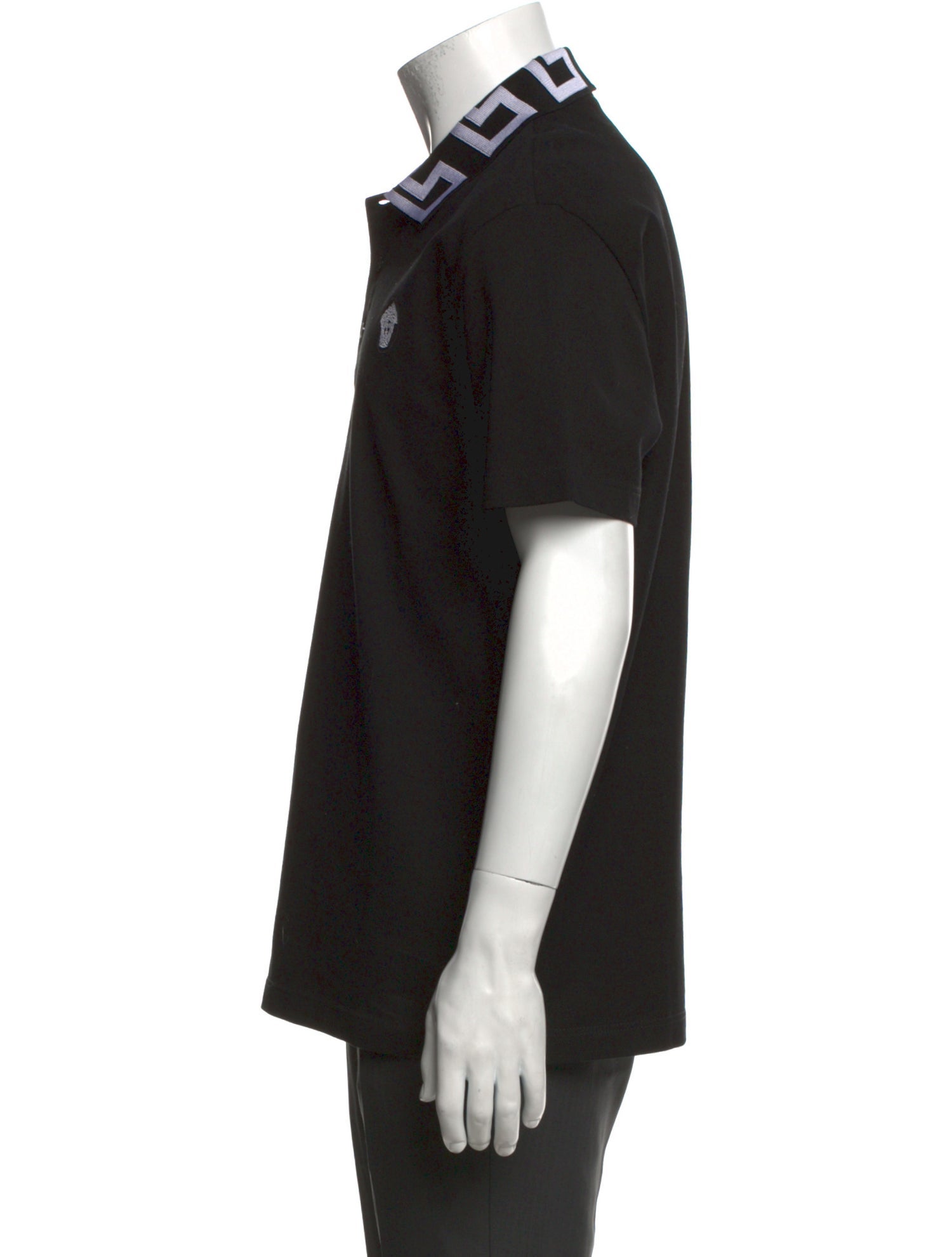 Versace Graphic Print Collar Polo Shirt