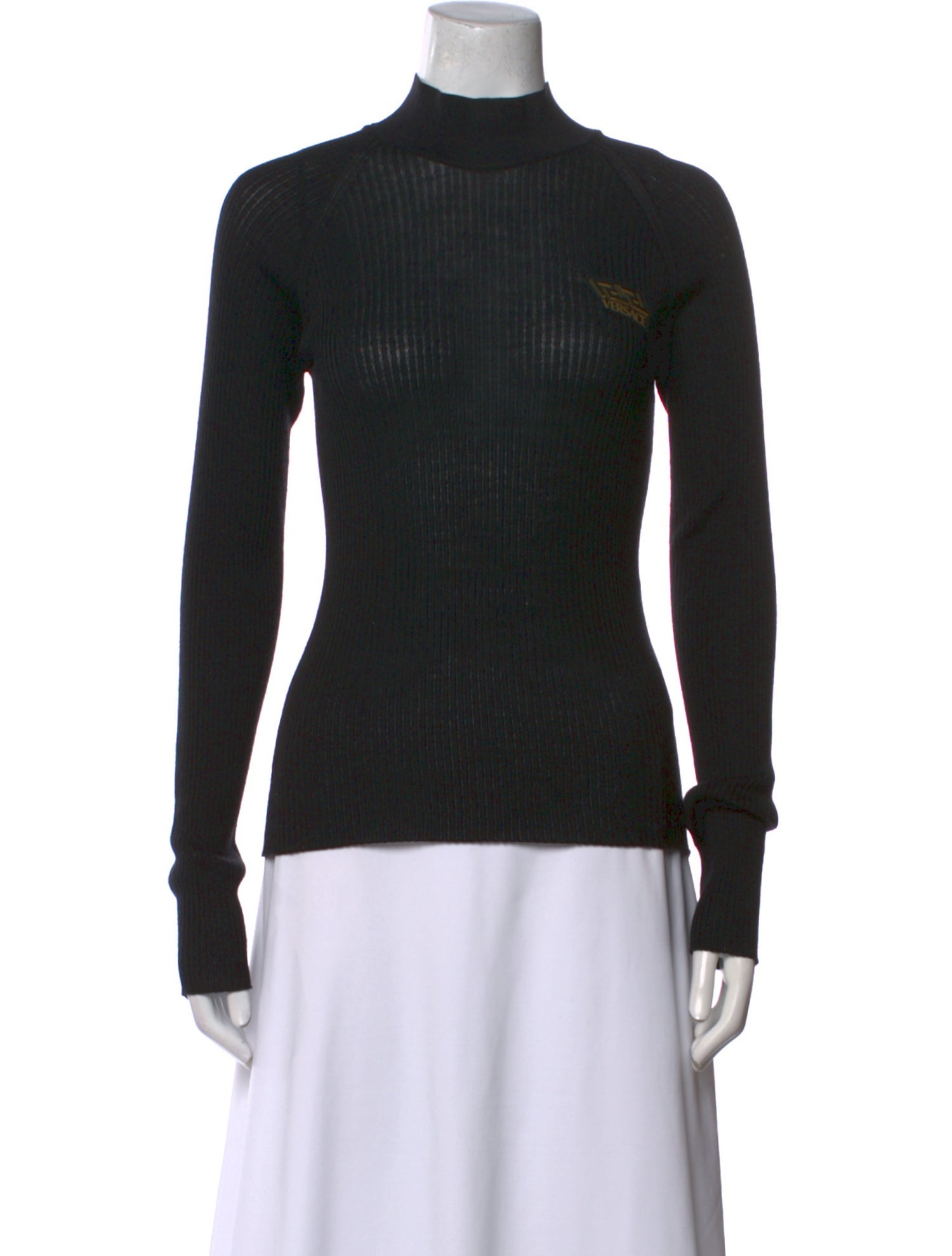 Versace Virgin Wool Turtleneck Top