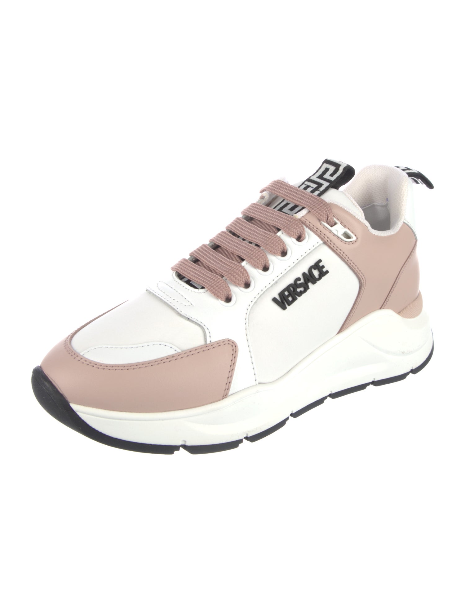 Versace Leather Colorblock Pattern Chunky Sneakers